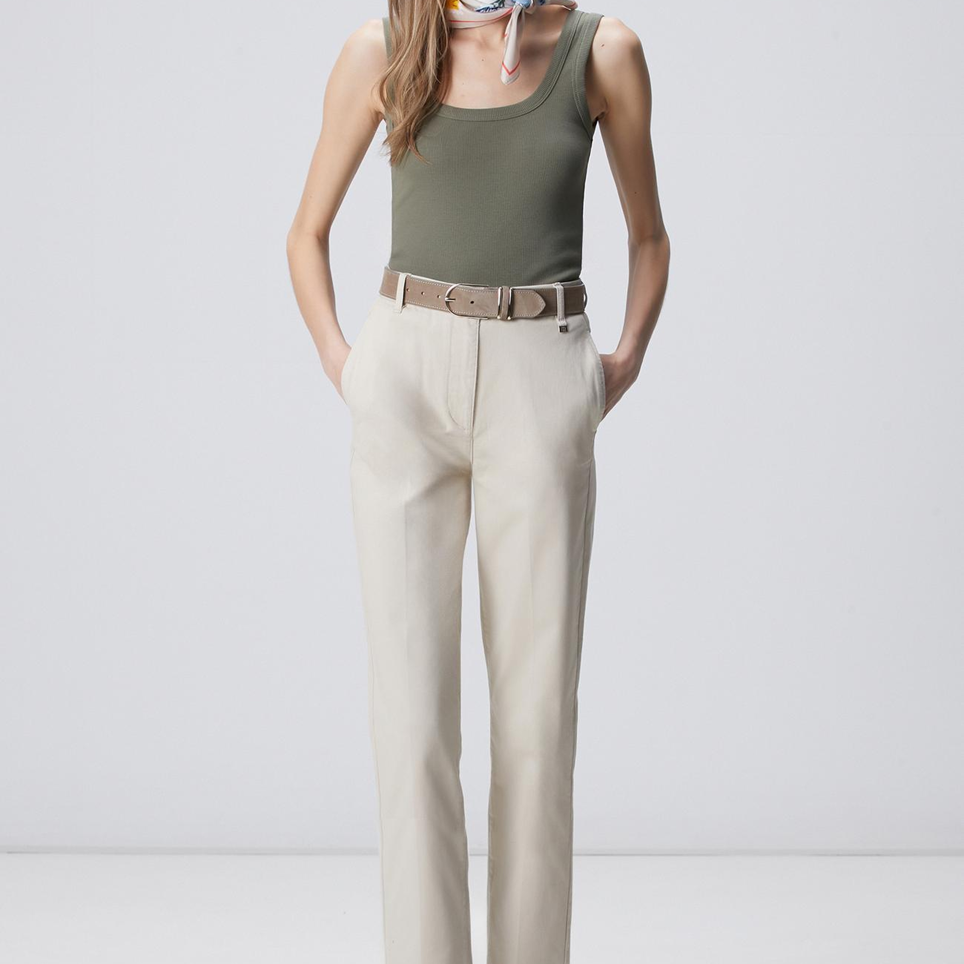 Network Kadın Bej Basic Casual Pantolon