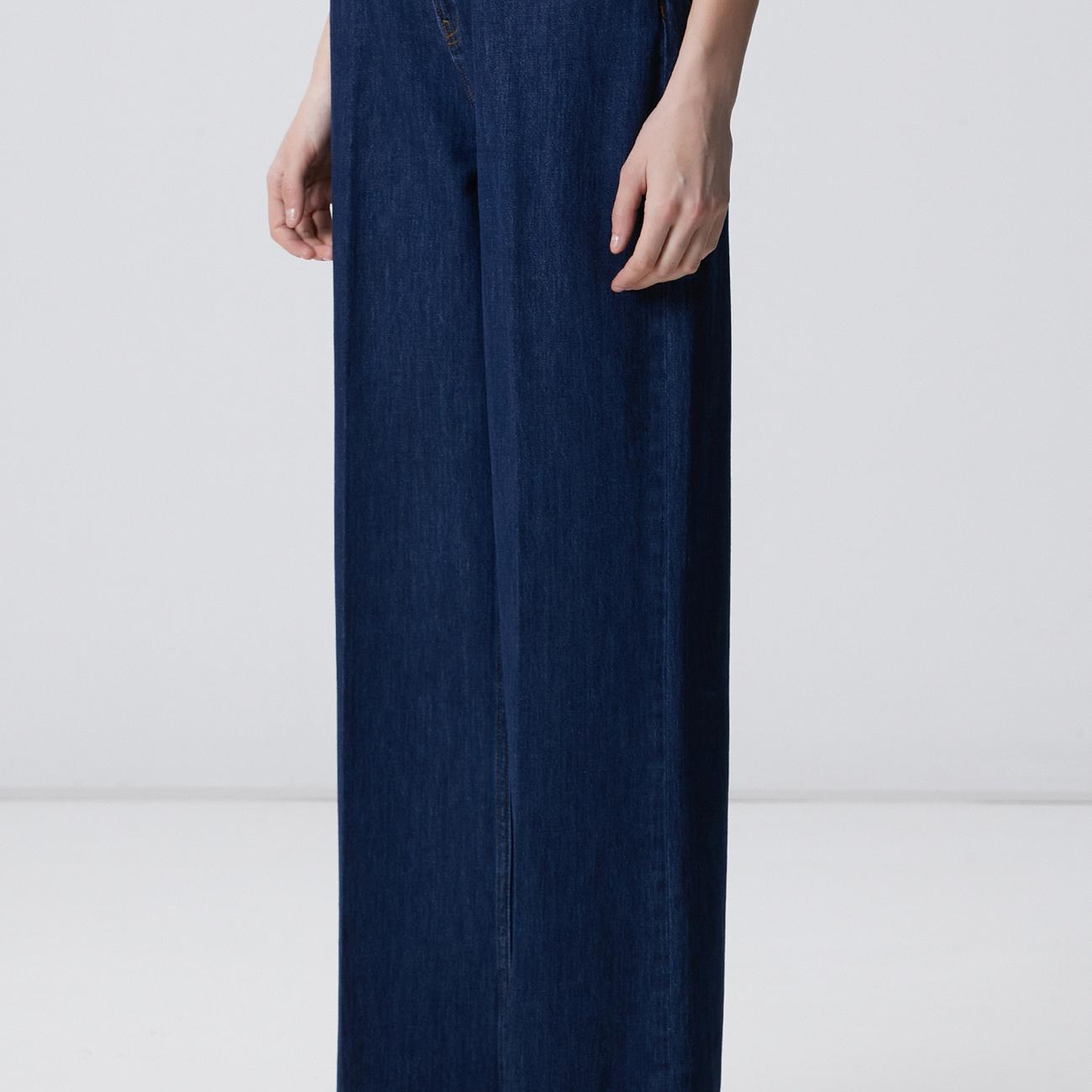 Network Kadın Lacivert Wide Leg Denim Pantolon