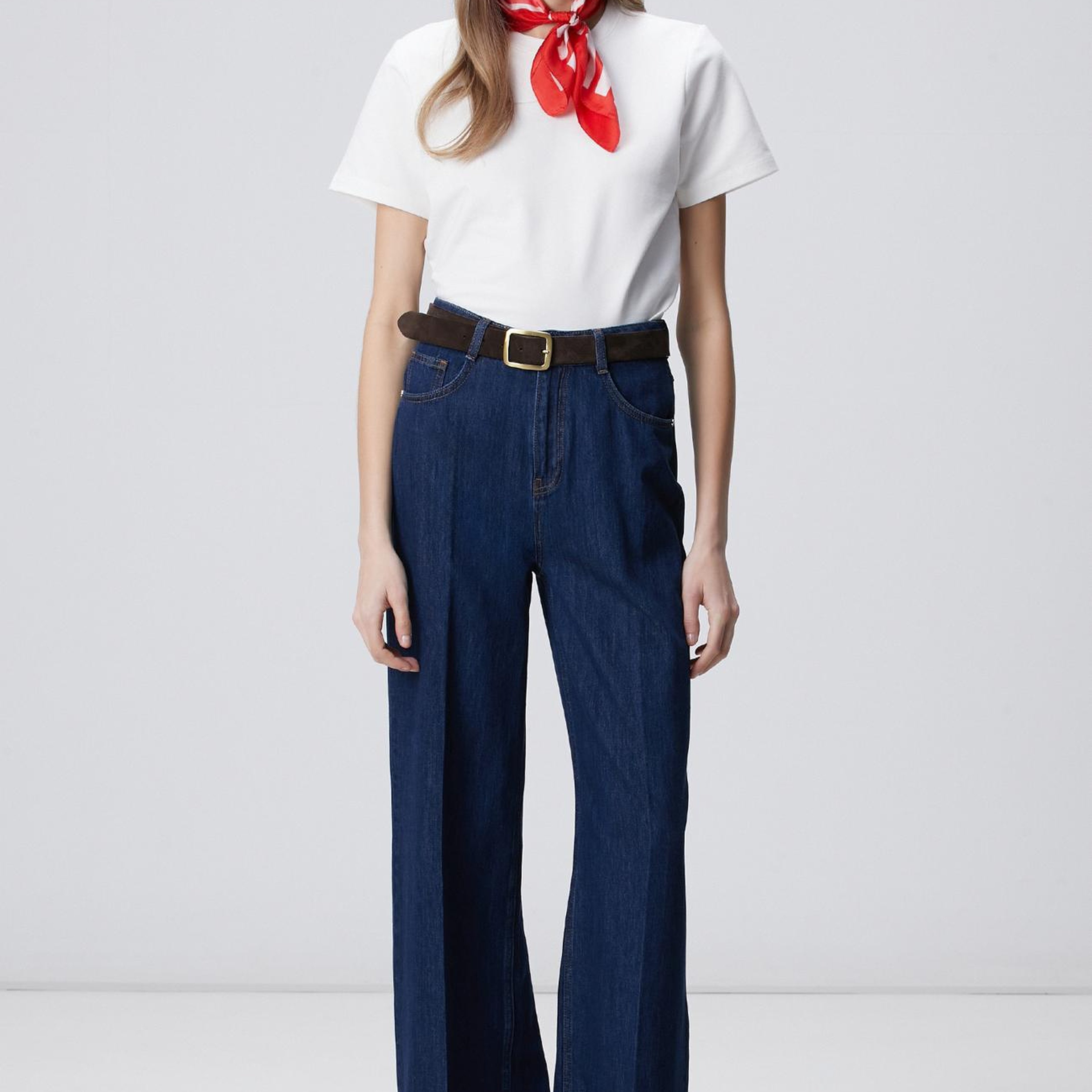 Network Kadın Lacivert Wide Leg Denim Pantolon