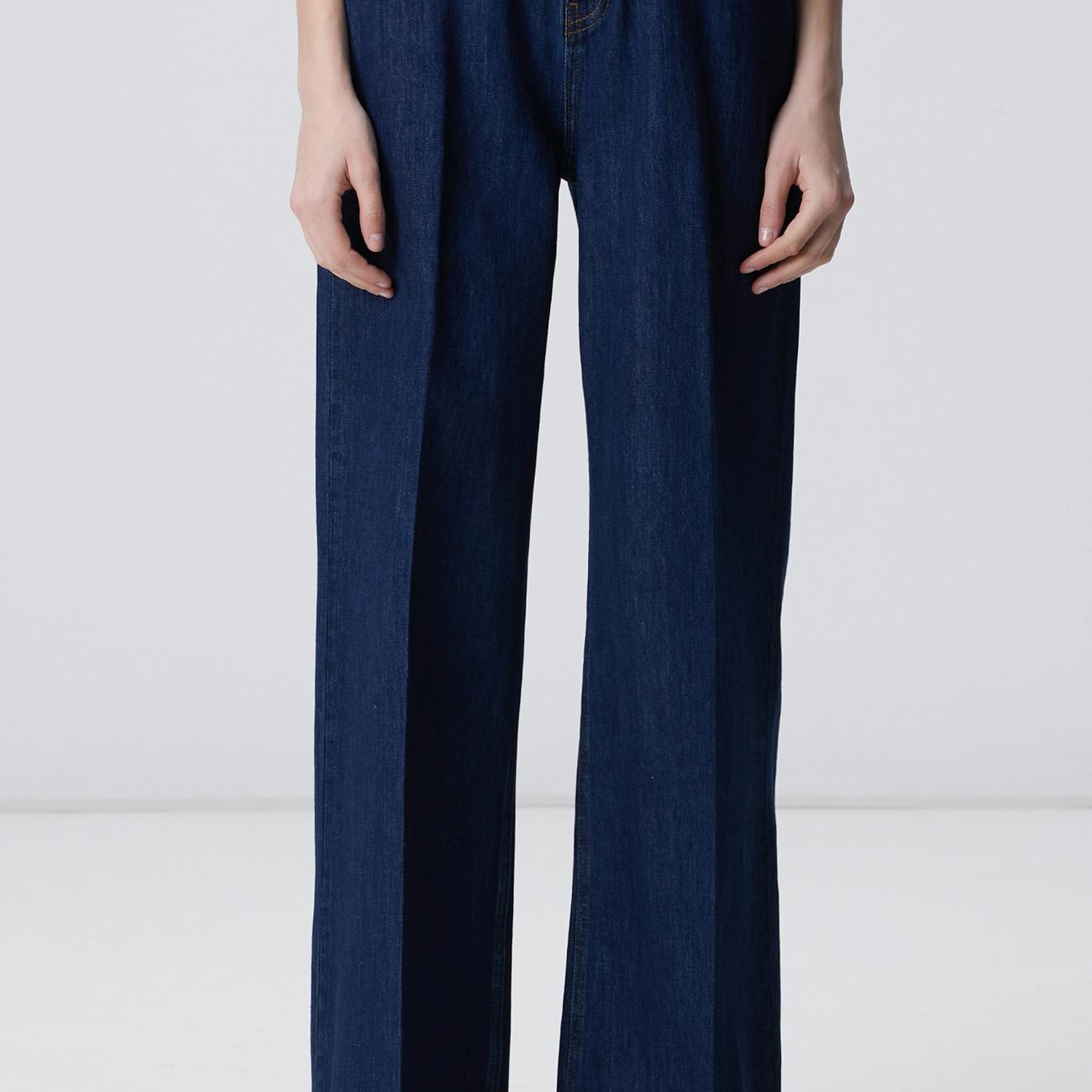 Network Kadın Lacivert Wide Leg Denim Pantolon