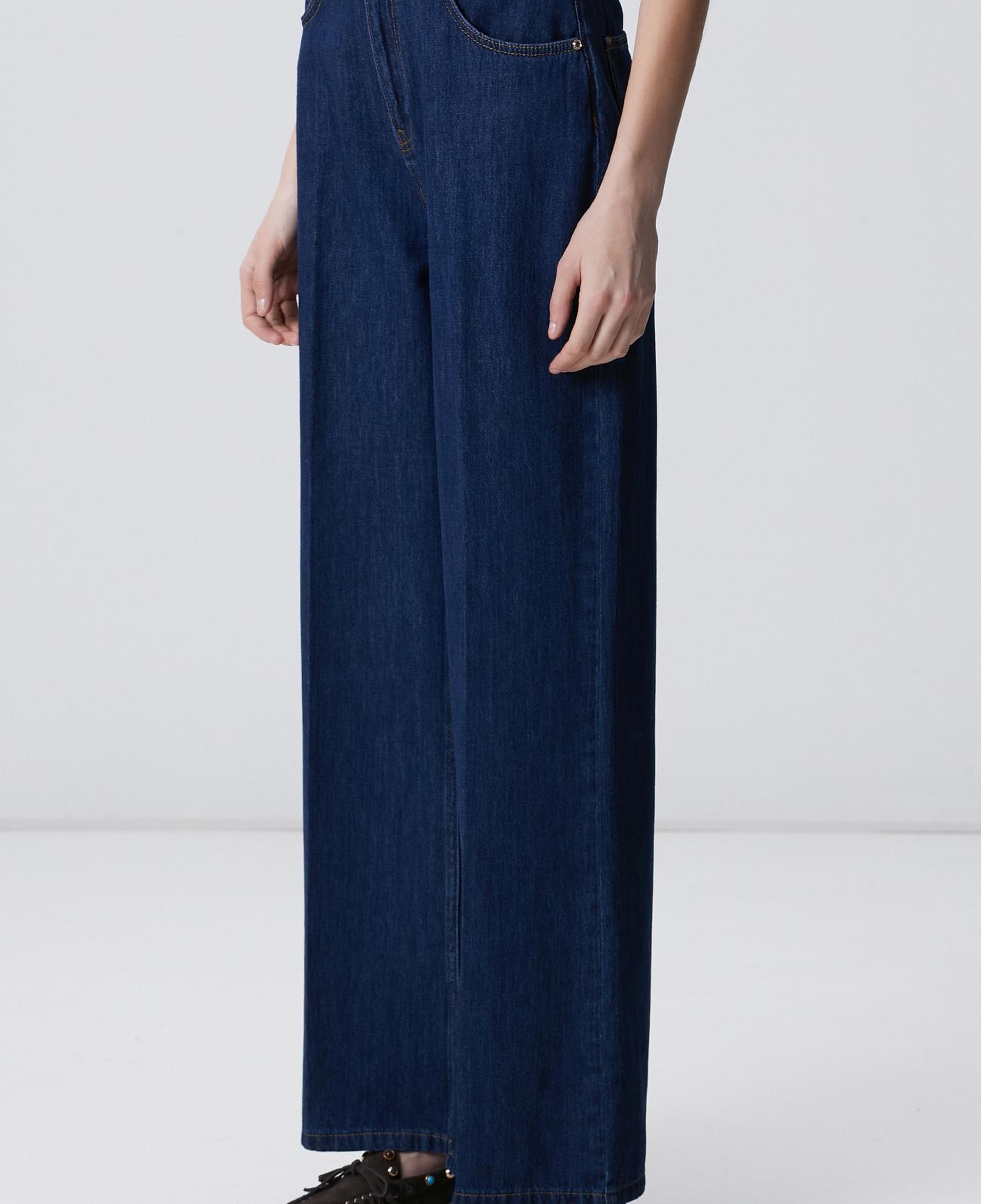 Network Kadın Lacivert Wide Leg Denim Pantolon