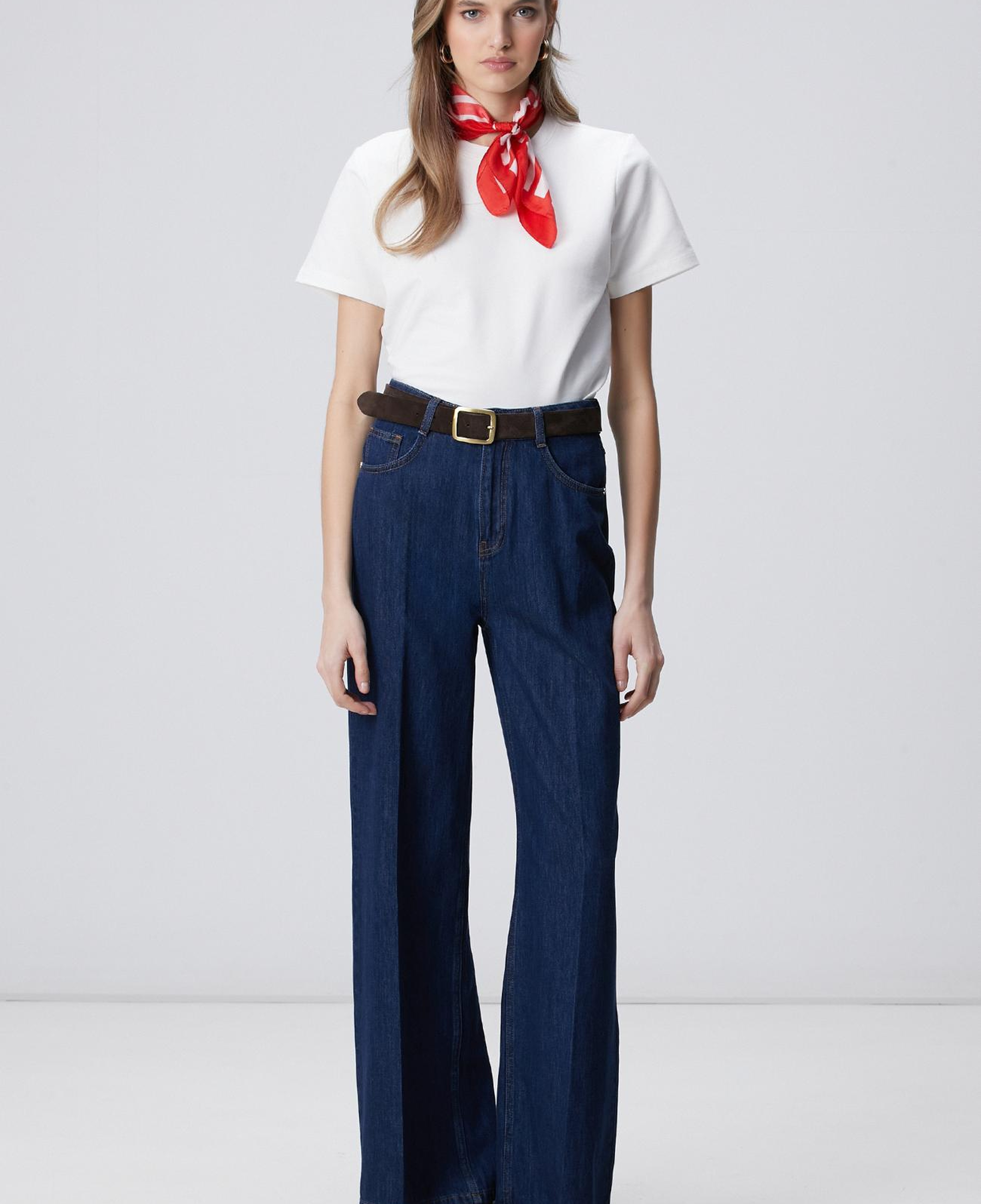 Network Kadın Lacivert Wide Leg Denim Pantolon