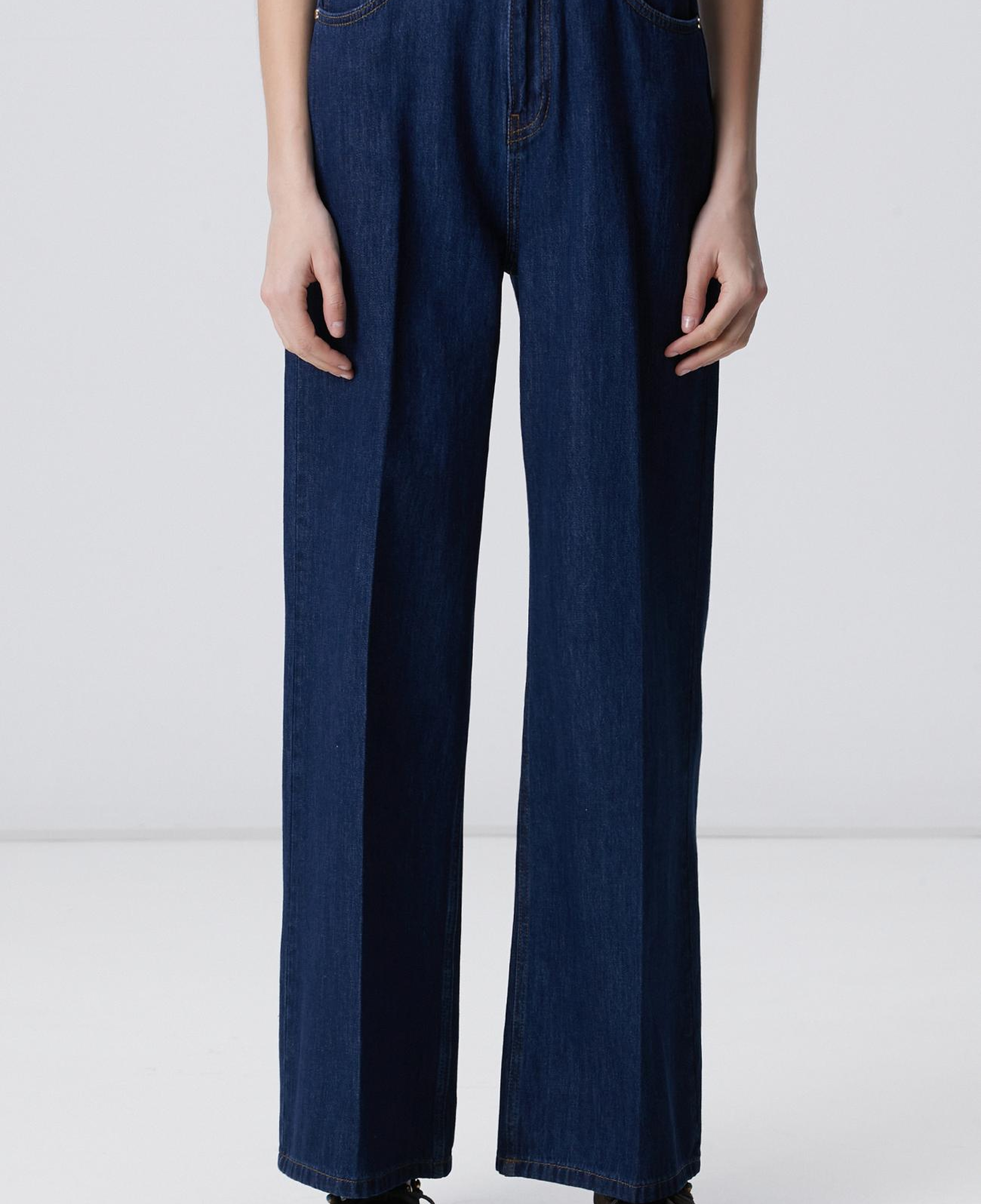 Network Kadın Lacivert Wide Leg Denim Pantolon