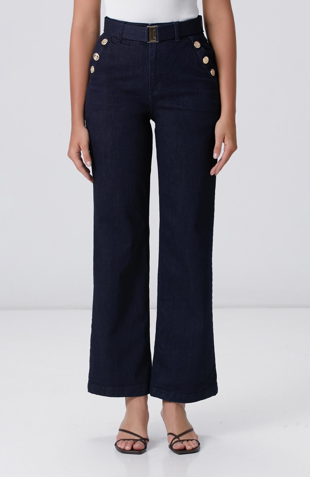 Network Kadın Lacivert Wide Straight Tencel Denim Pantolon