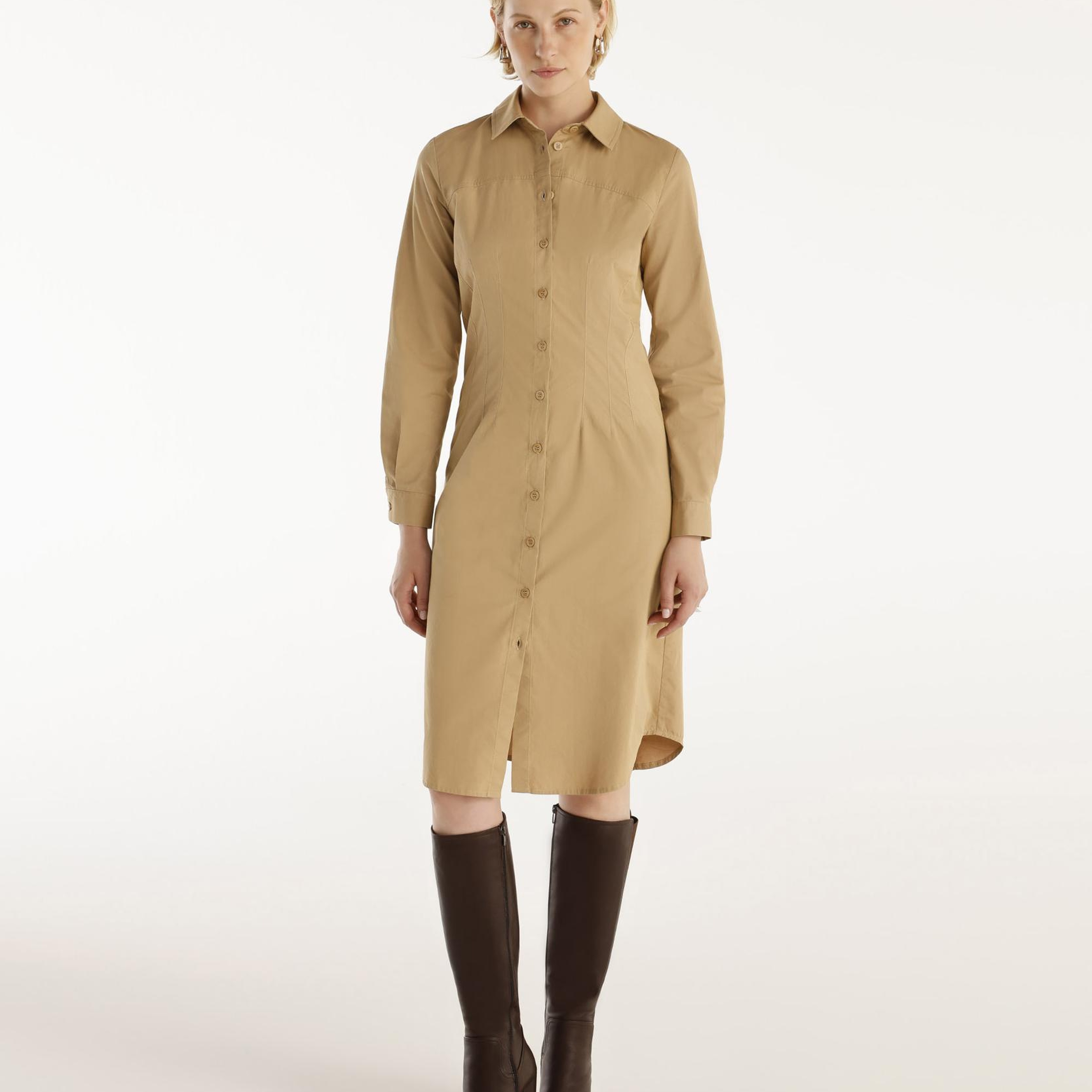 YARGICI Pens Detaylı Uzun Kollu Gömlek Elbise