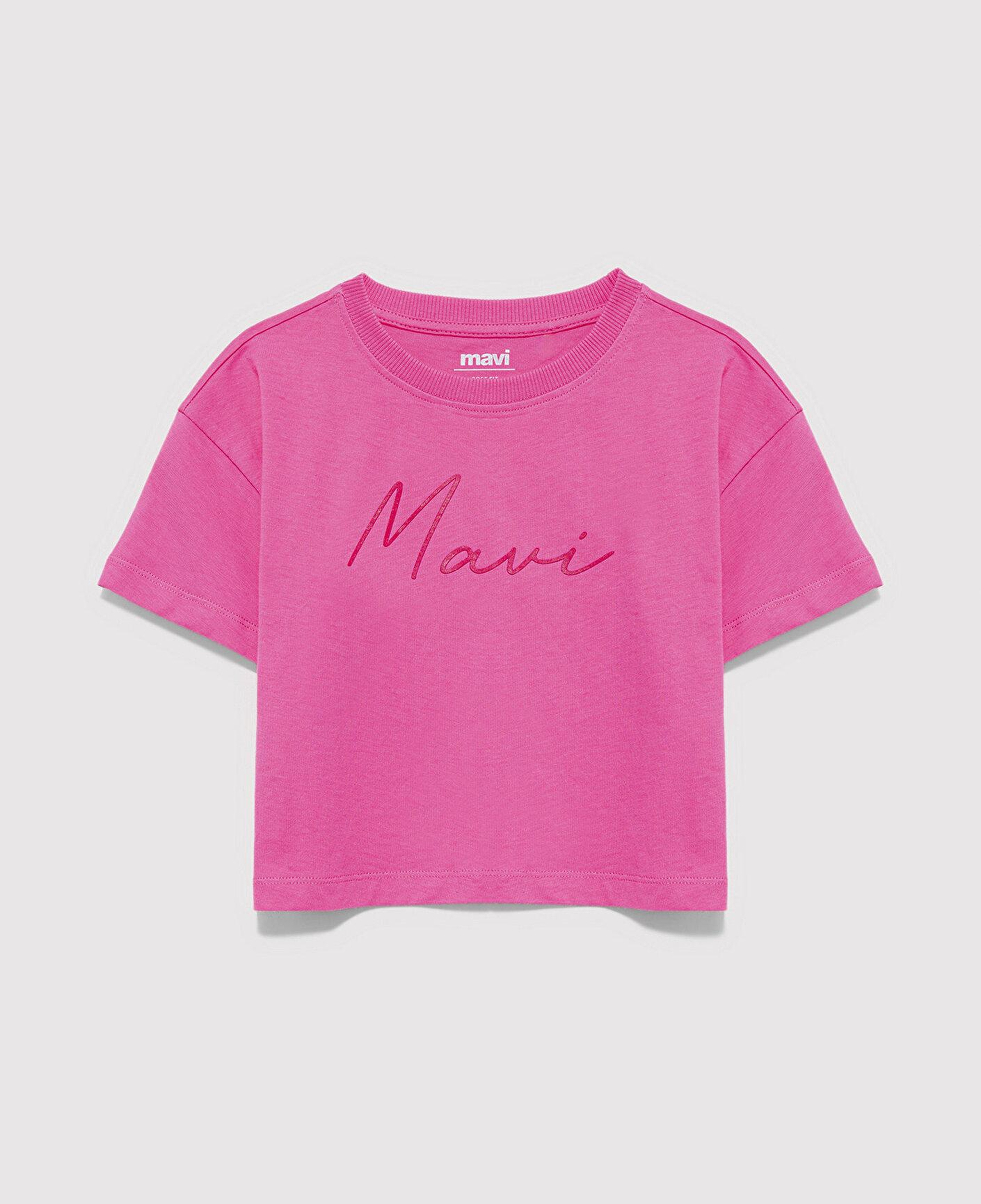 Mavi Mavi Logo Baskılı Pembe Tişört Loose Fit / Bol Rahat Kesim 7610181-91355