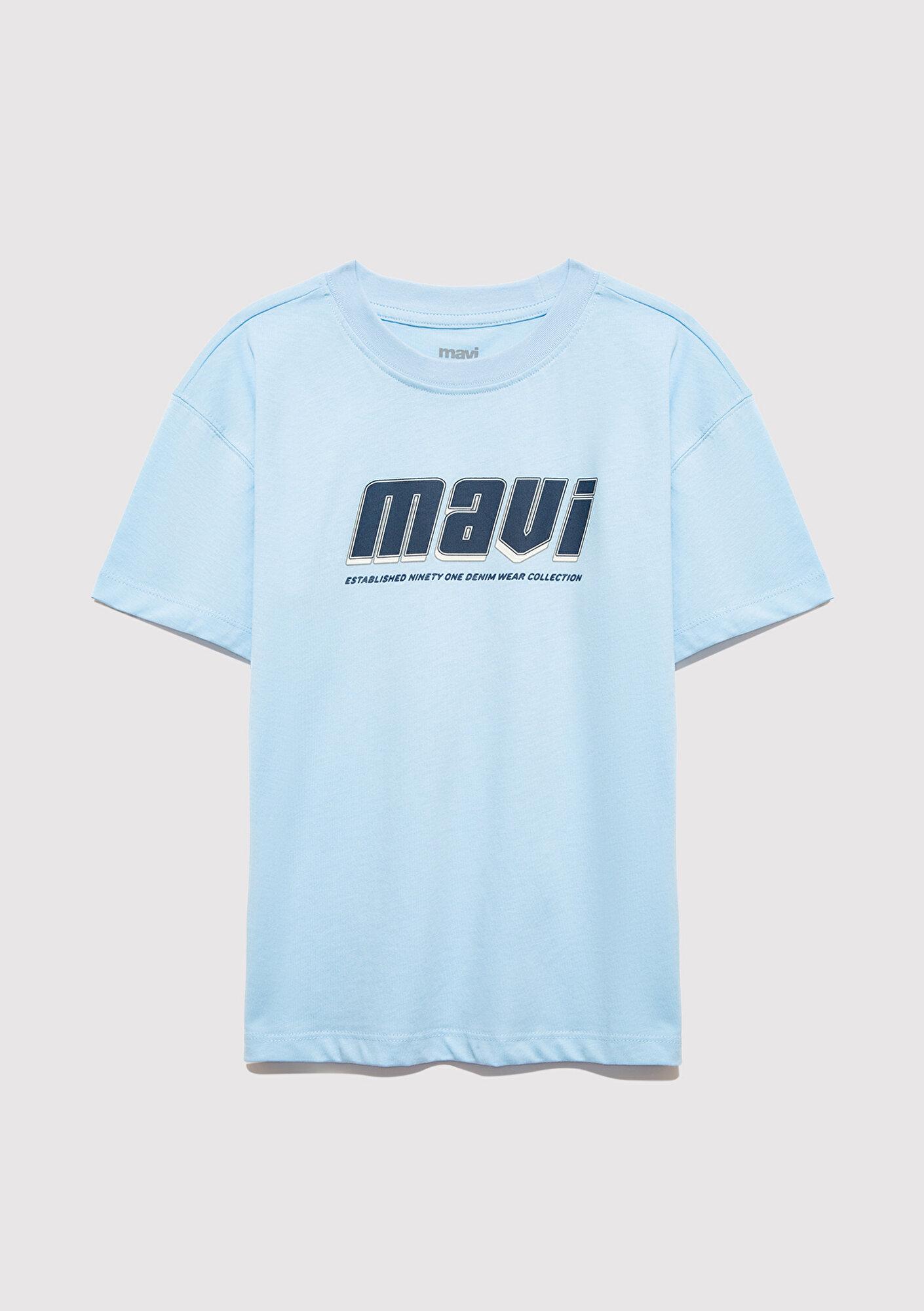 Mavi Mavi Baskılı Mavi Tişört Loose Fit / Bol Rahat Kesim 6610412-70817