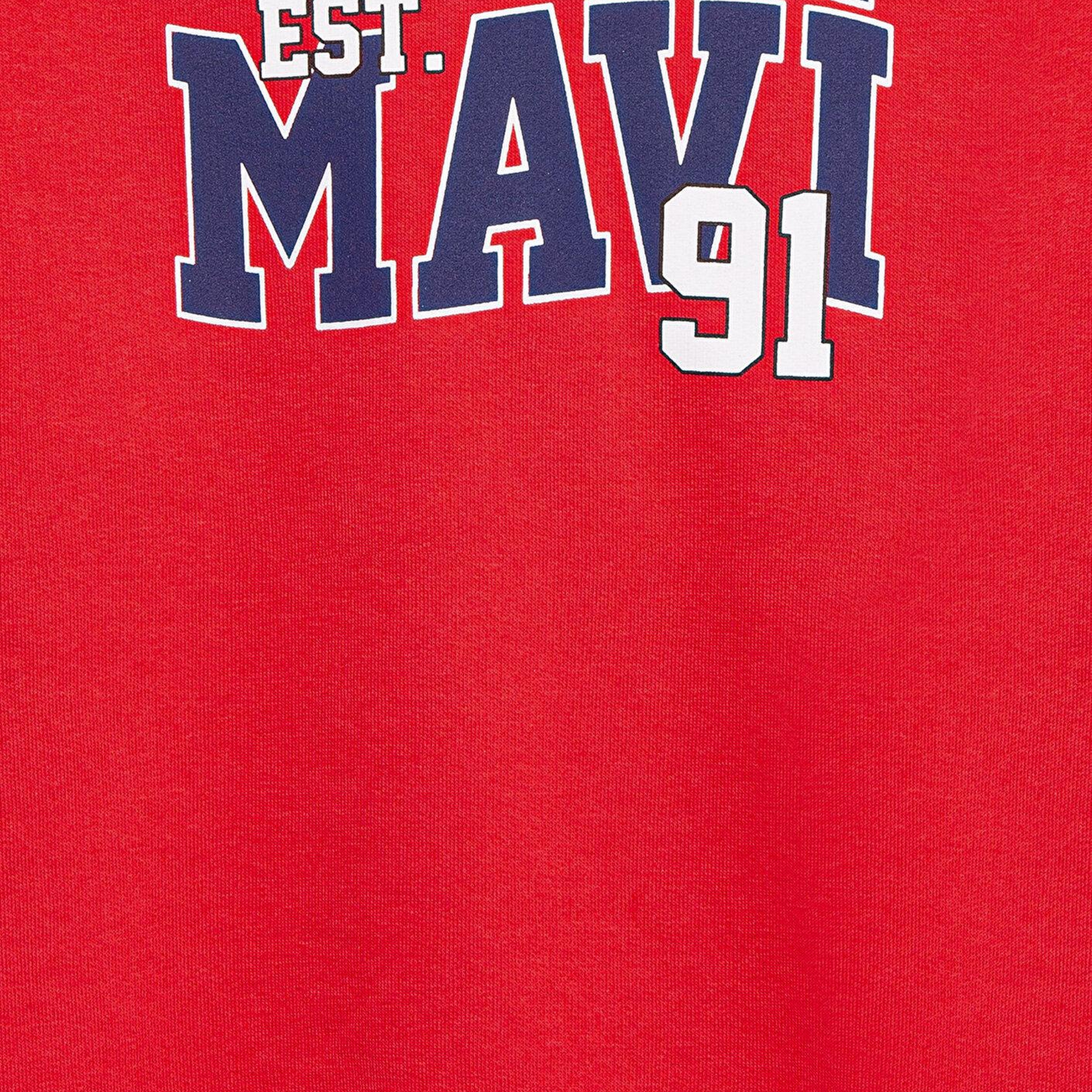 Mavi Mavi Baskılı Kırmızı Sweatshirt 6S10139-70478