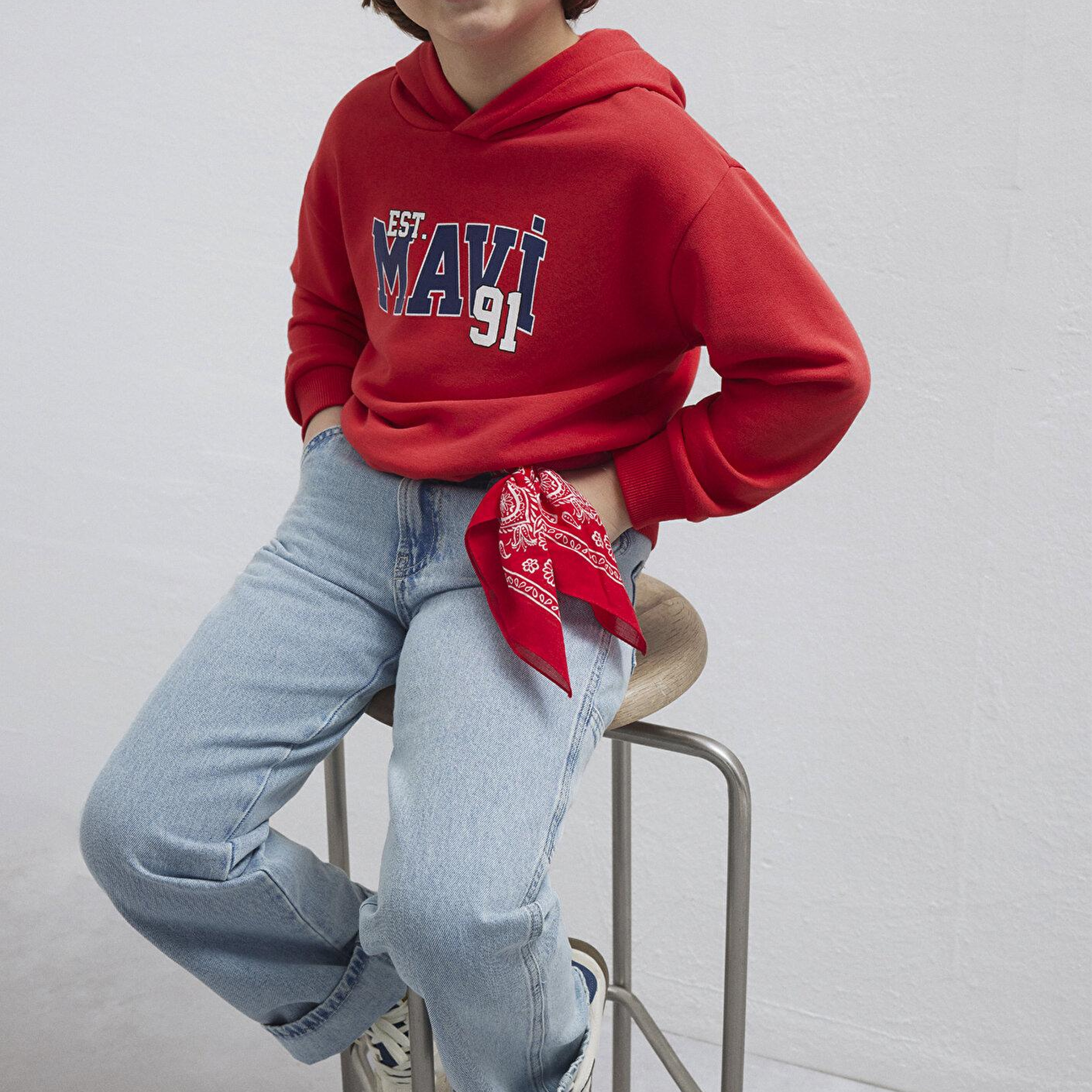 Mavi Mavi Baskılı Kırmızı Sweatshirt 6S10139-70478