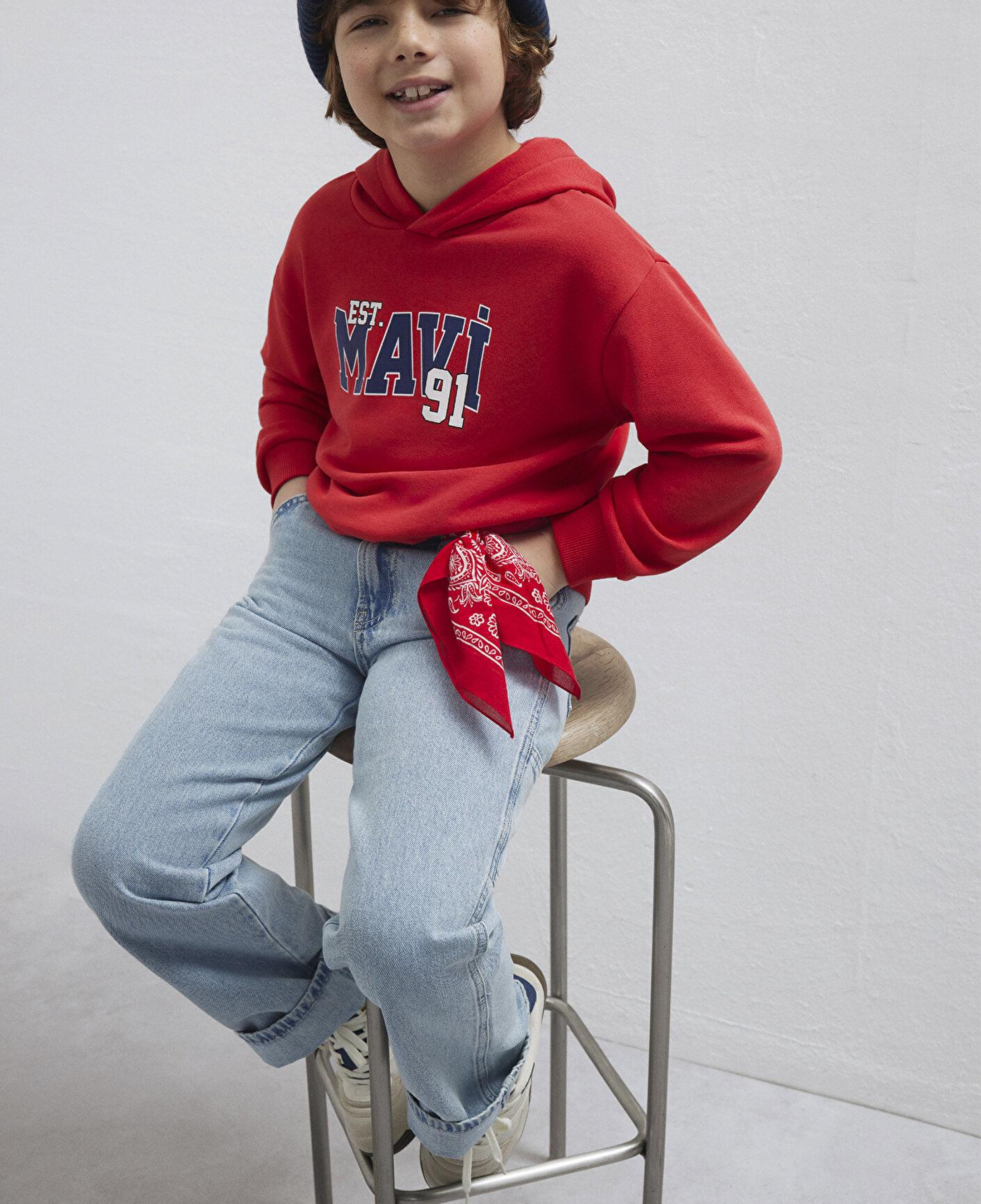 Mavi Mavi Baskılı Kırmızı Sweatshirt 6S10139-70478