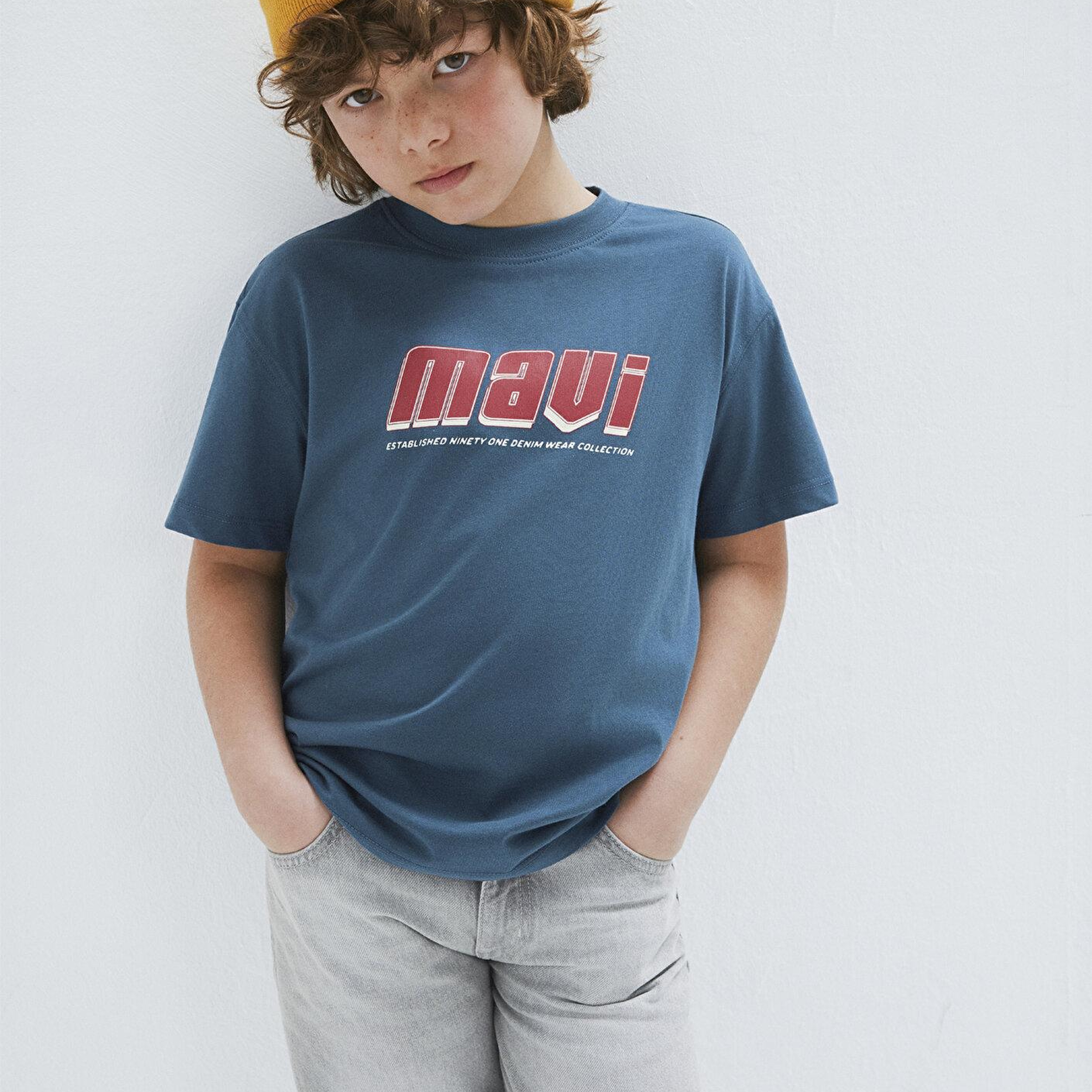 Mavi Mavi Baskılı Yeşil Tişört Loose Fit / Bol Rahat Kesim 6610412-70771