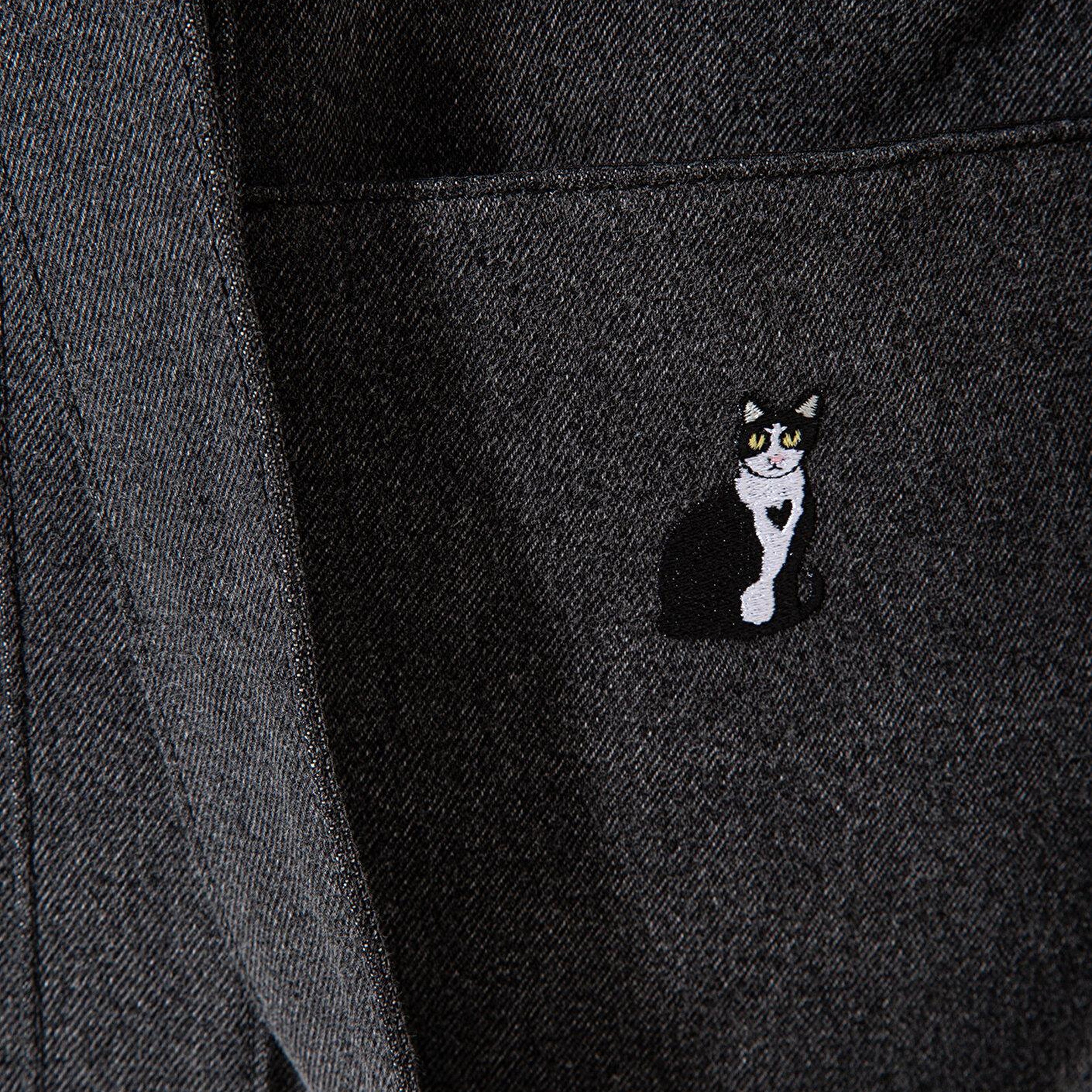 Mavi Kedi Nakışlı Antrasit Denim Çanta 1913284-22864