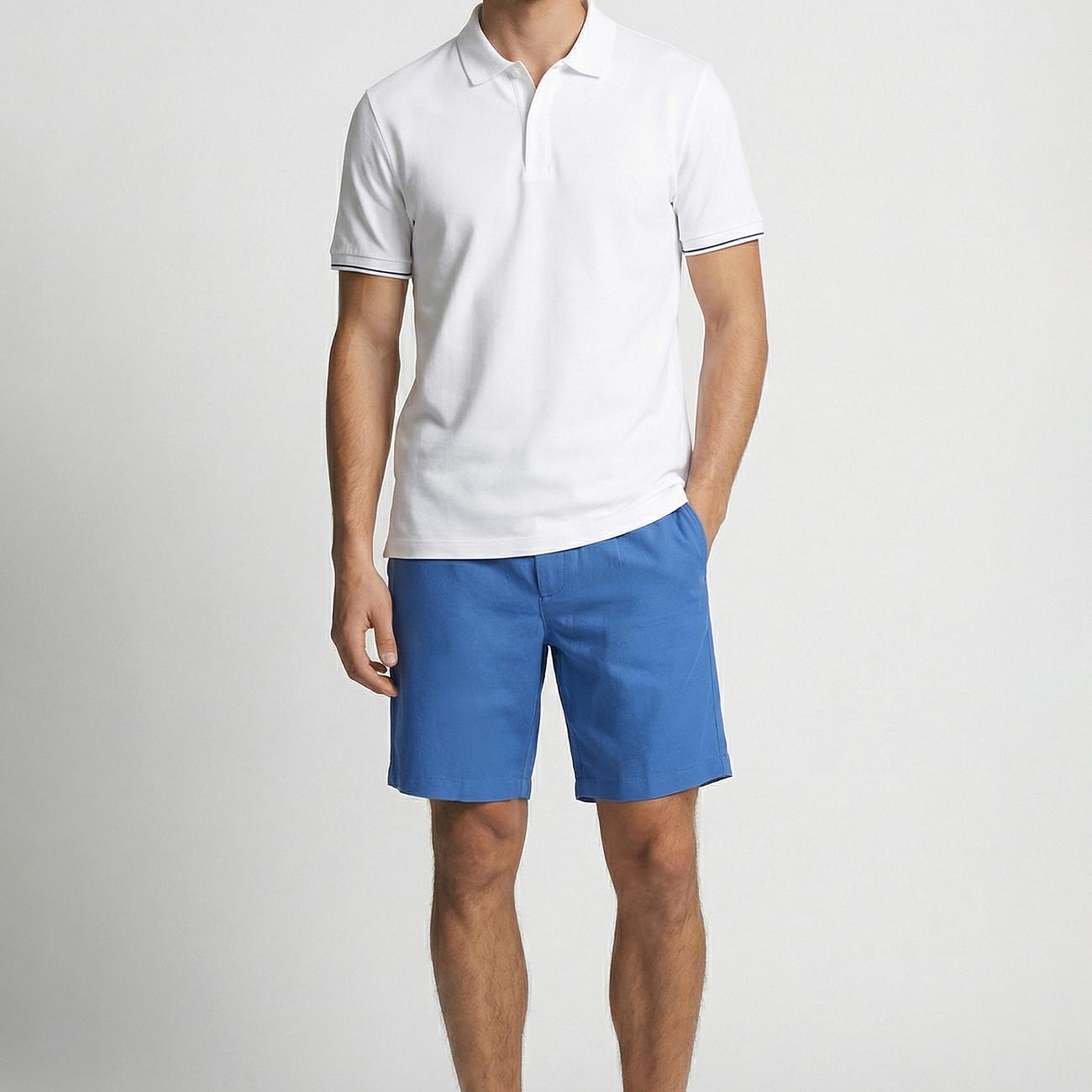 Network Erkek Beyaz Polo Yaka Pike T-shirt