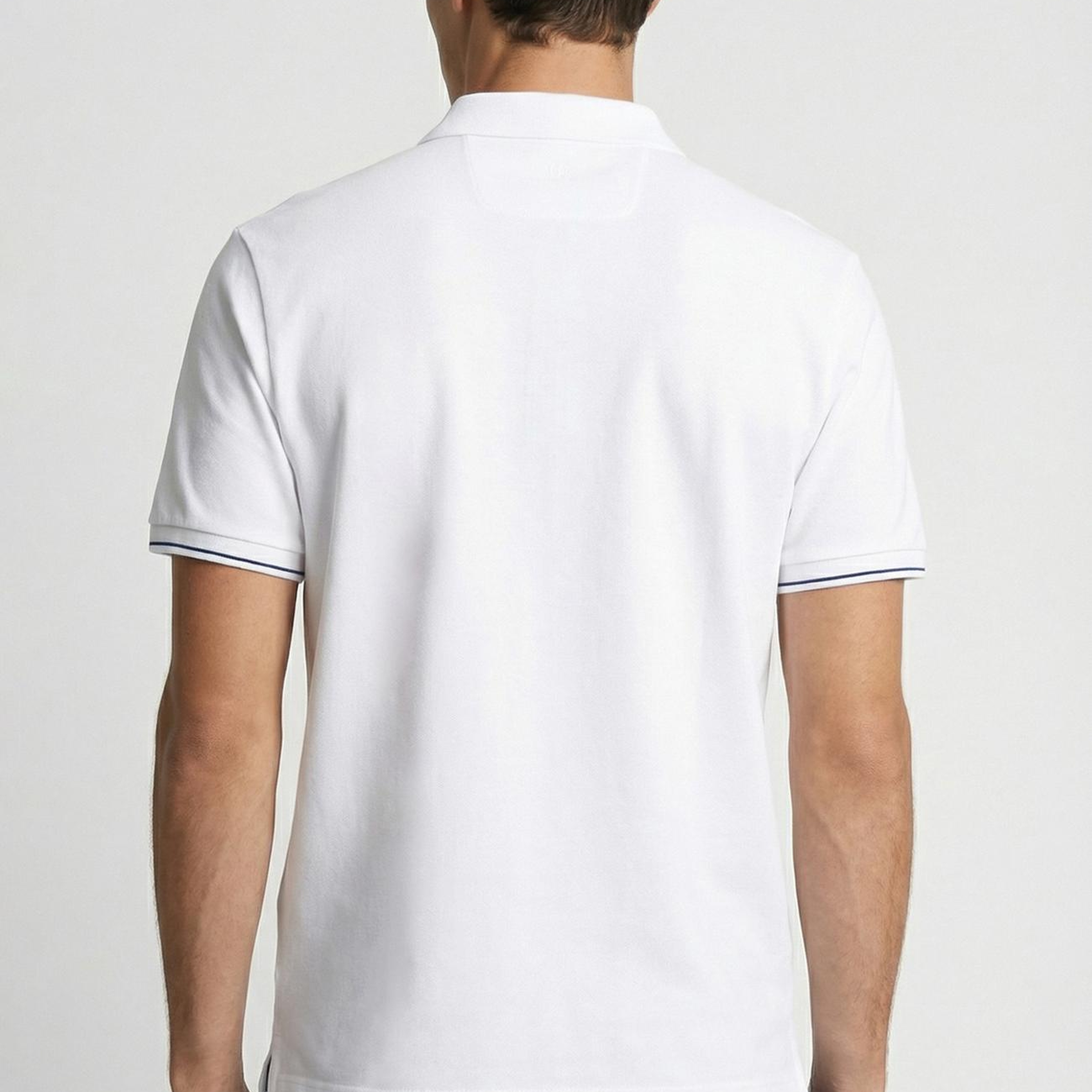 Network Erkek Beyaz Polo Yaka Pike T-shirt
