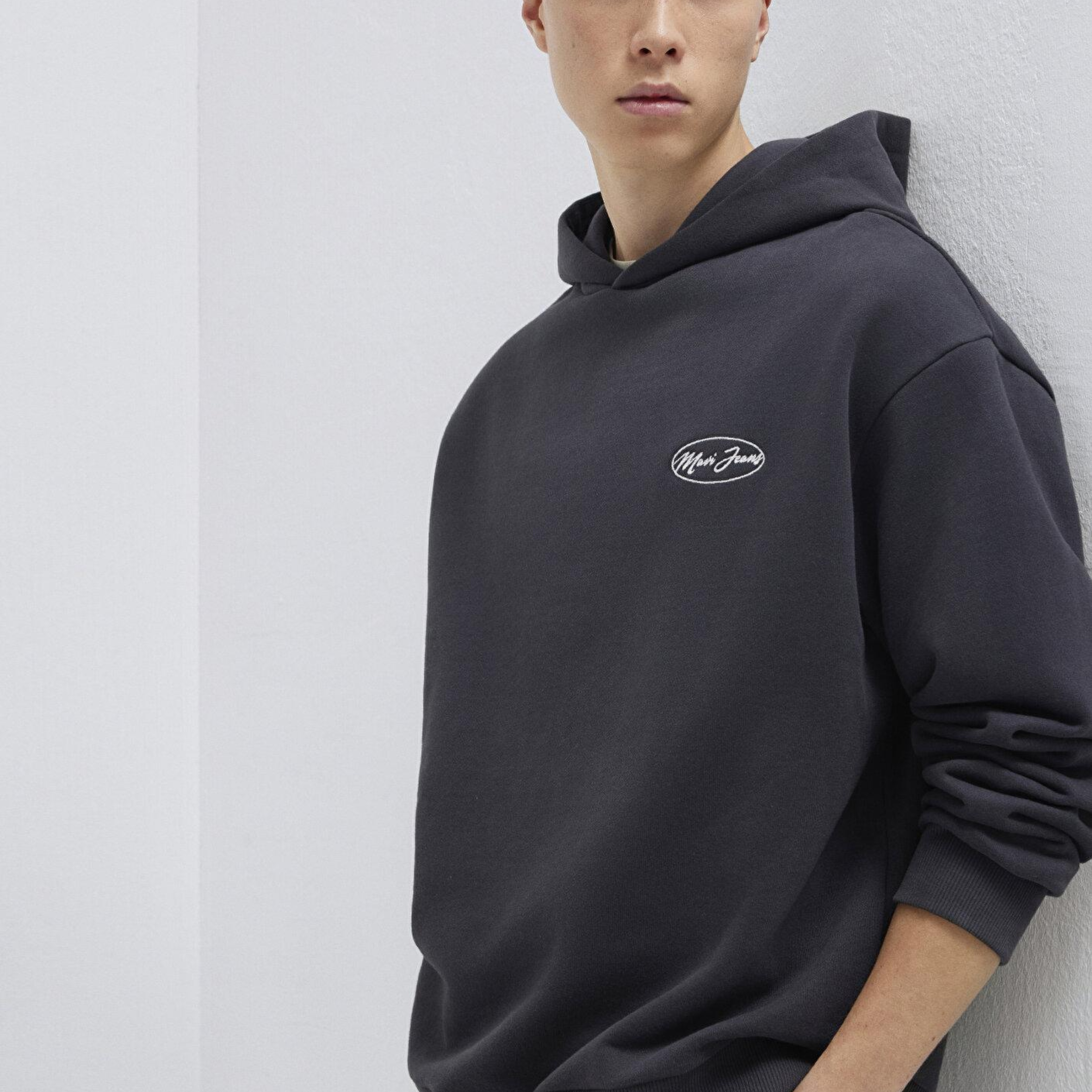 Mavi Mavi Jeans Nakışlı Kapüşonlu Antrasit Sweatshirt 0S10545-70087