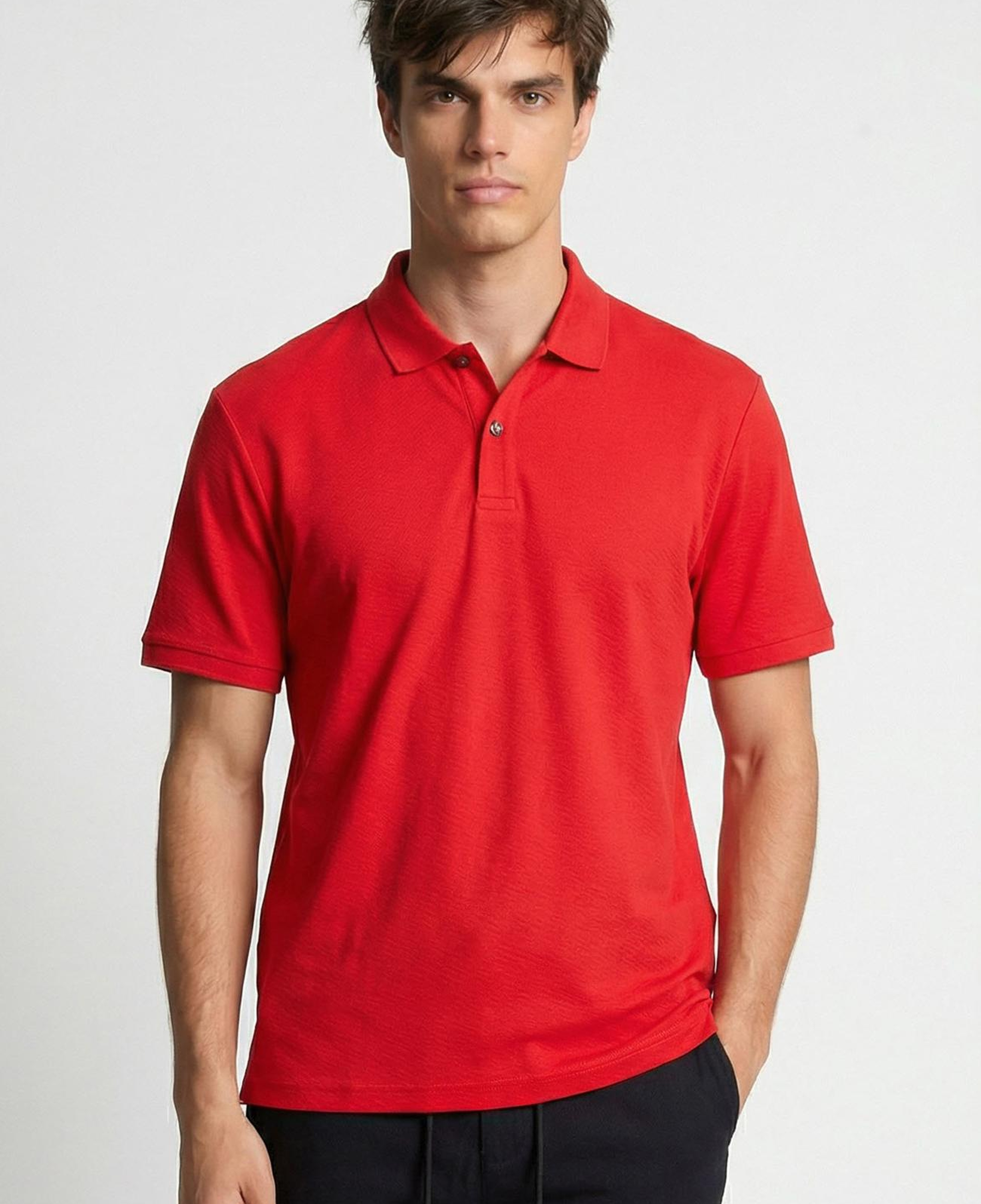 Network Erkek Kırmızı Polo Yaka Pike T-shirt