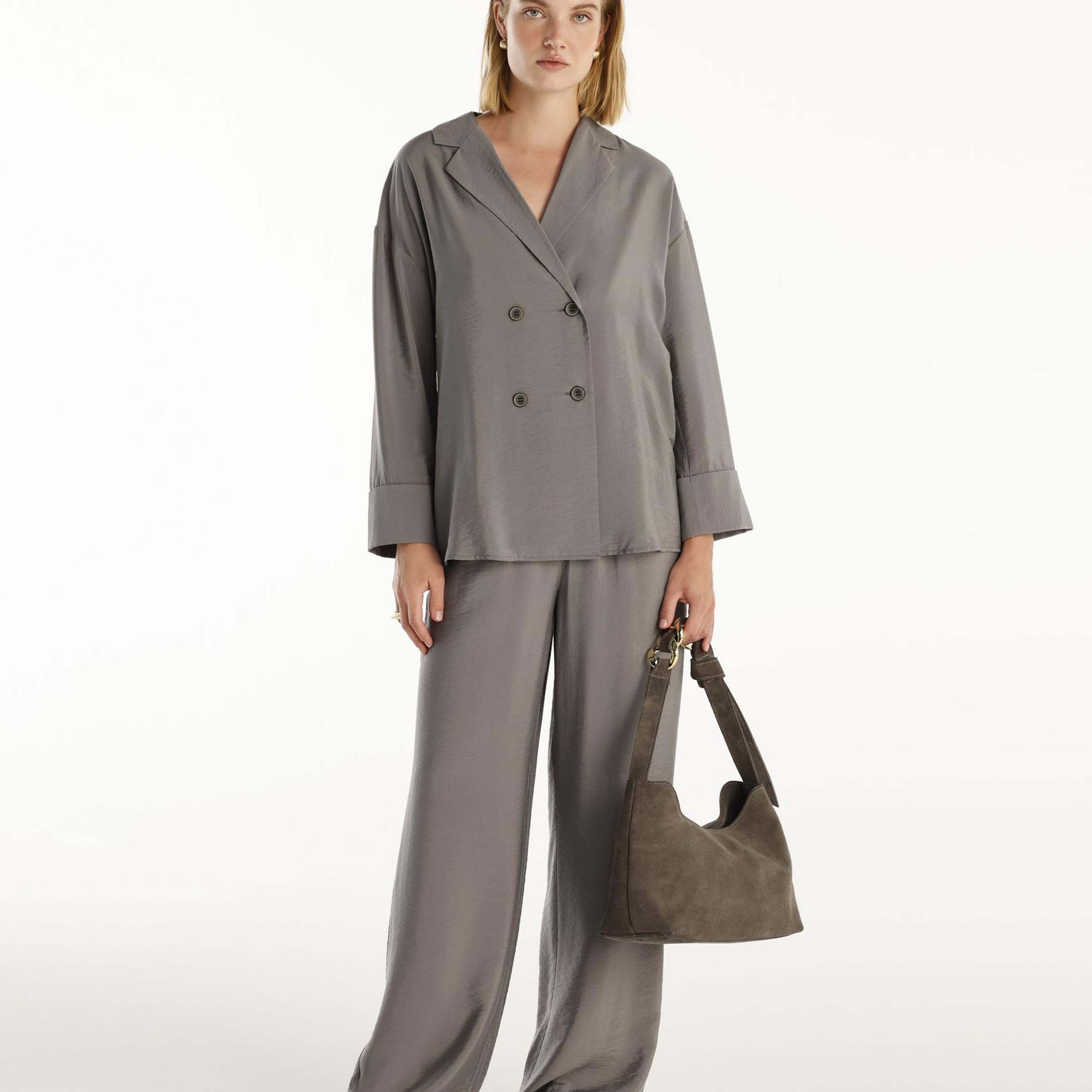 YARGICI Bol Kesim Kruvaze Ceket