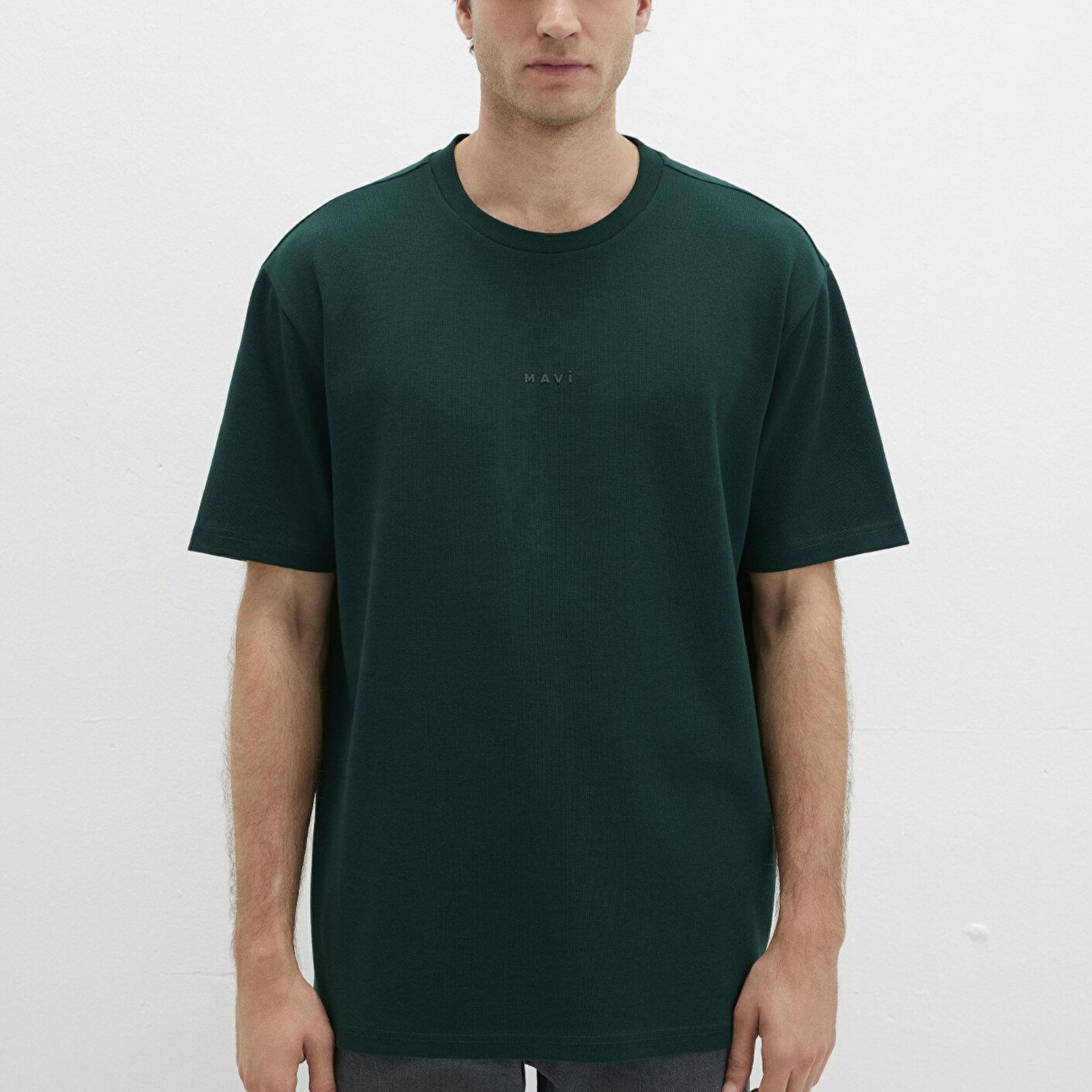 Mavi Mavi Logo Baskılı Yeşil Tişört Loose Fit / Bol Rahat Kesim 0613250-71929