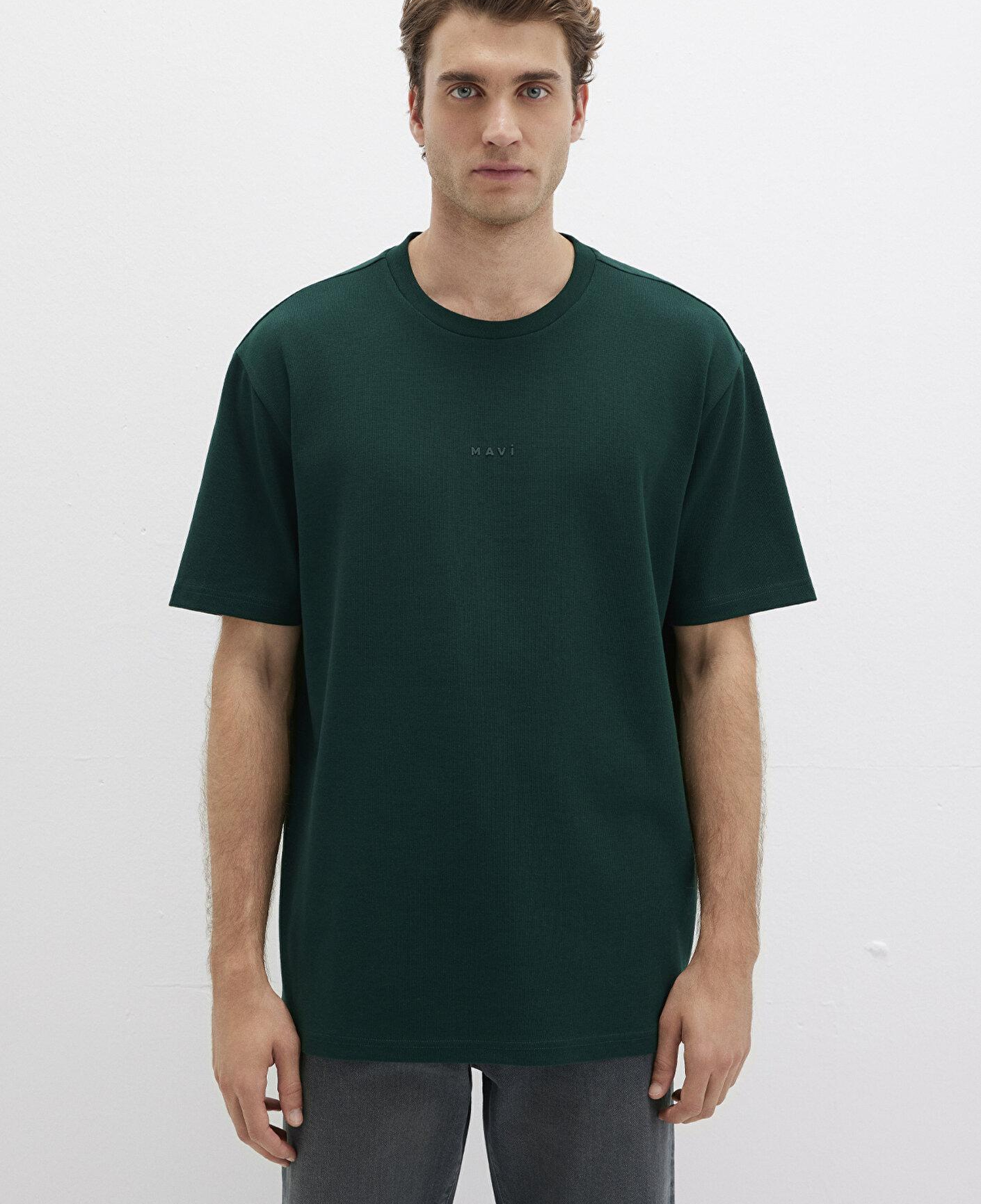 Mavi Mavi Logo Baskılı Yeşil Tişört Loose Fit / Bol Rahat Kesim 0613250-71929