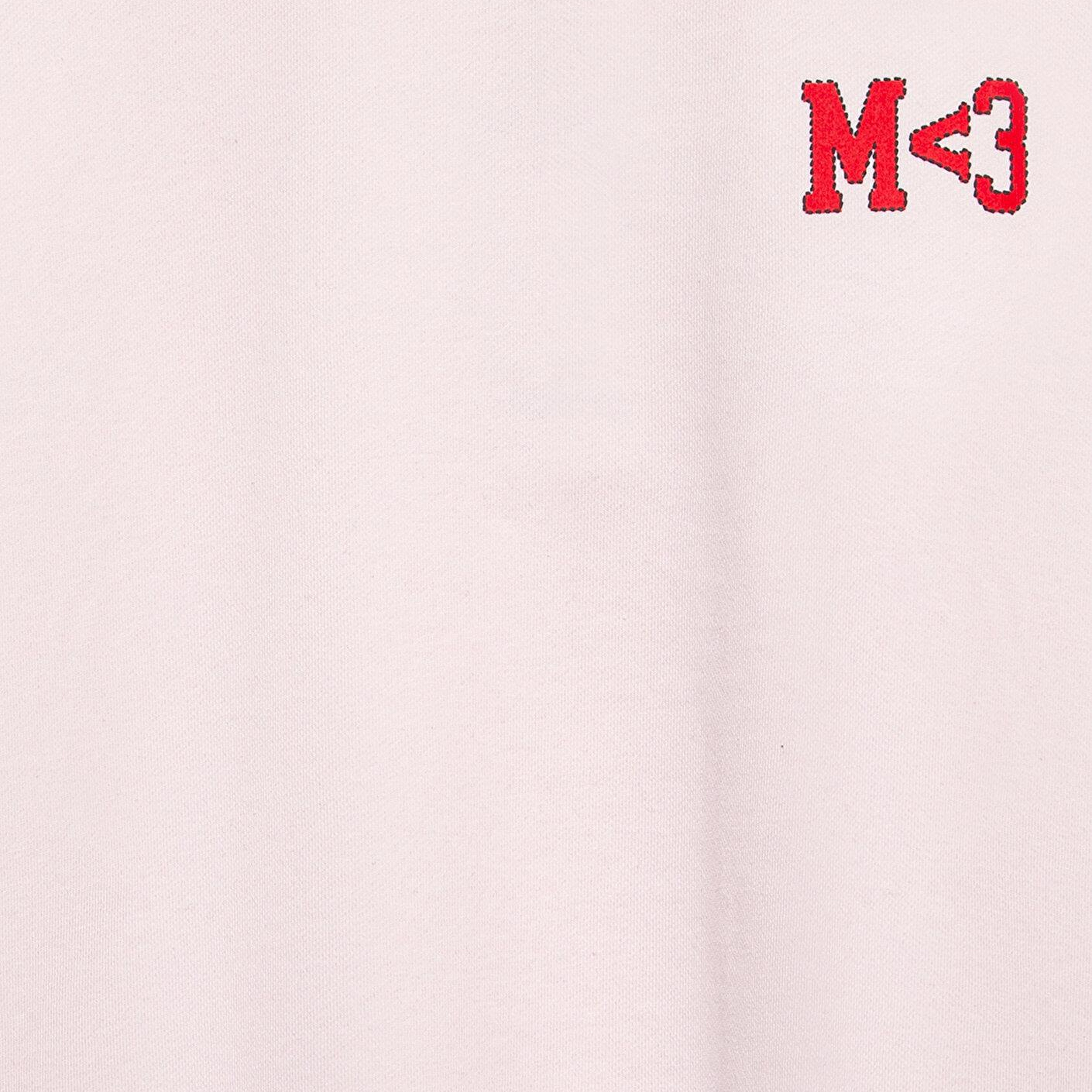 Mavi M Kalp İşlemeli Bisiklet Yaka Pembe Sweatshirt 0S10577-70989