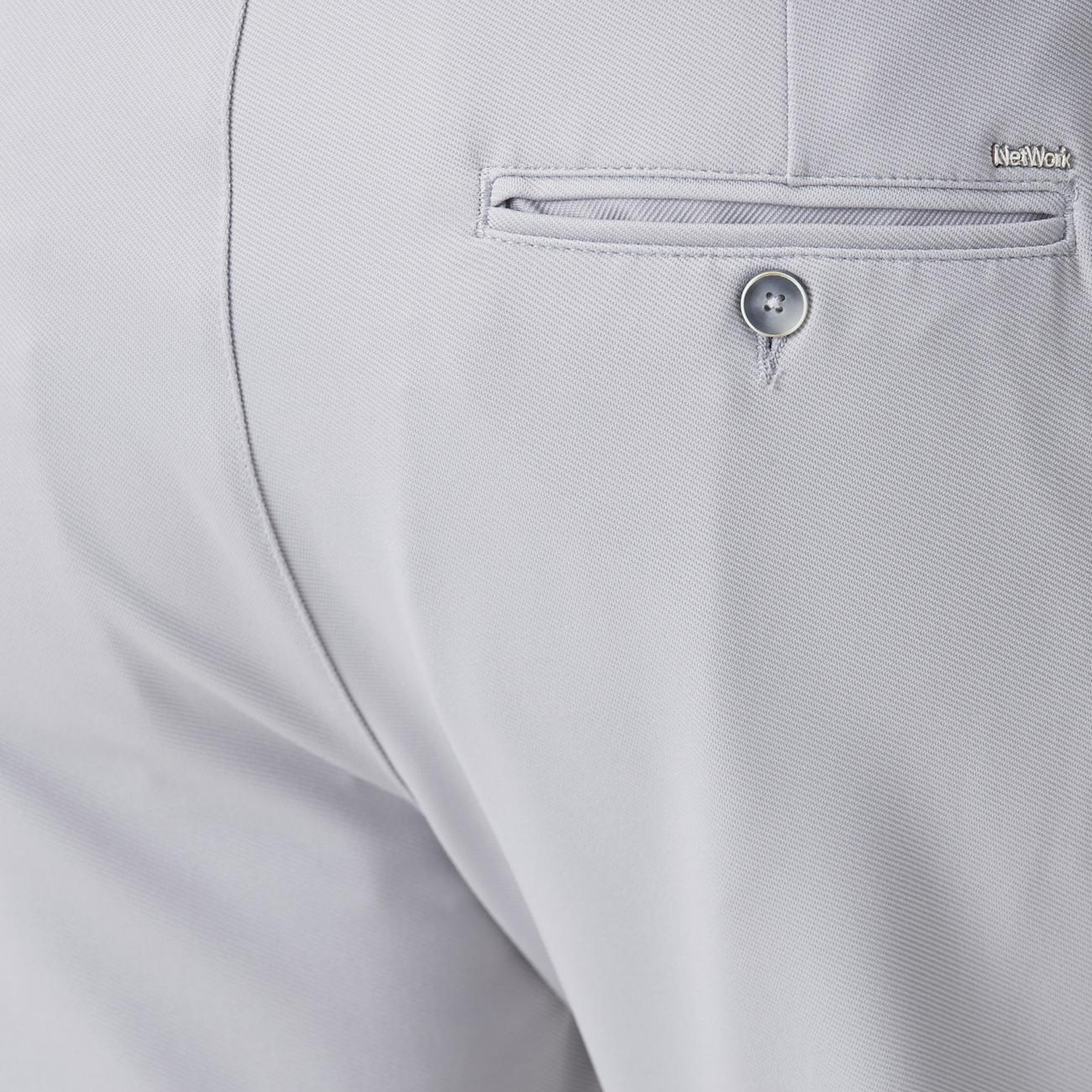 Network Erkek Gri Duble Paça Diyagonal Örme Jogger Pantolon