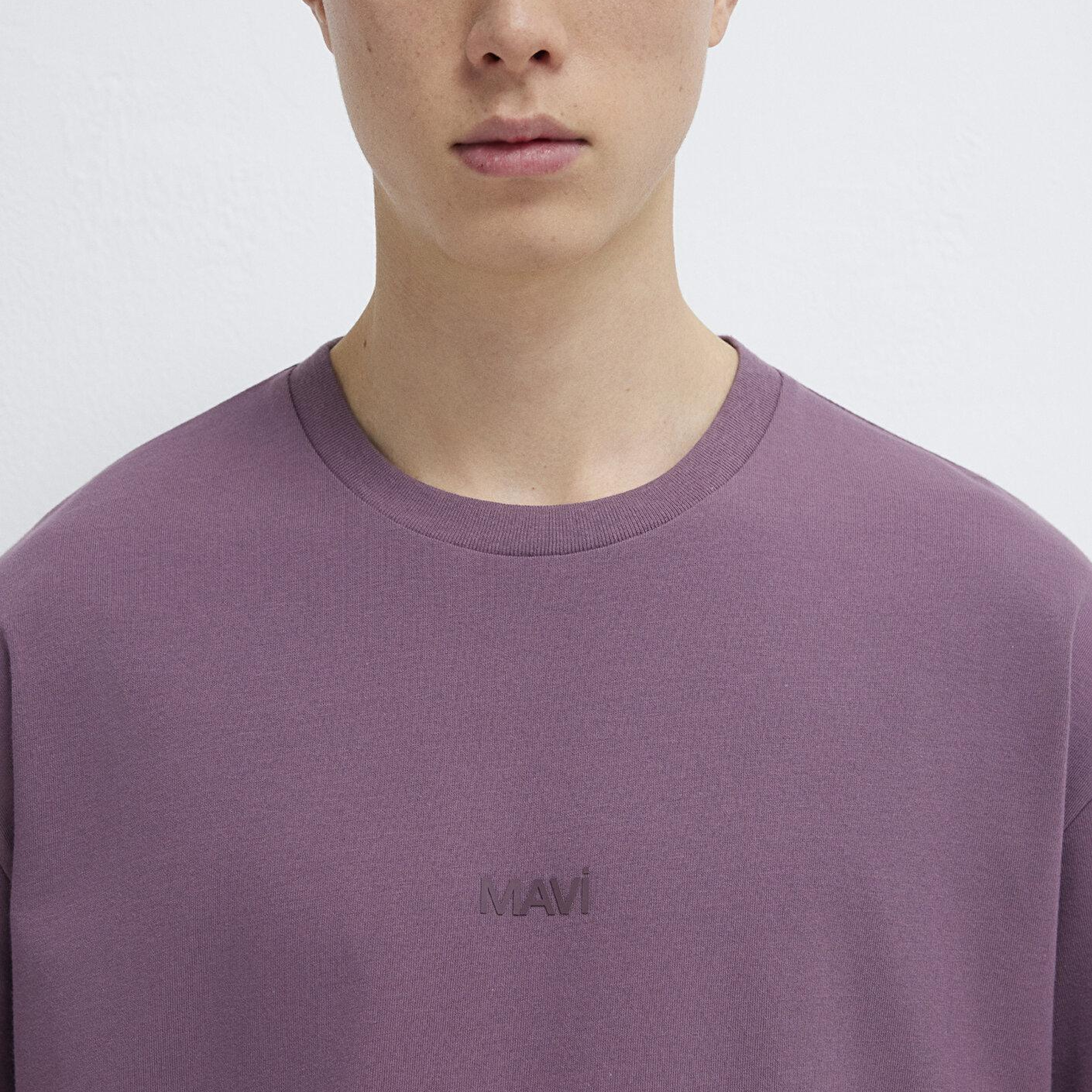 Mavi Mavi Logo Mor Tişört Relaxed Fit / Rahat Kesim 0613093-70648