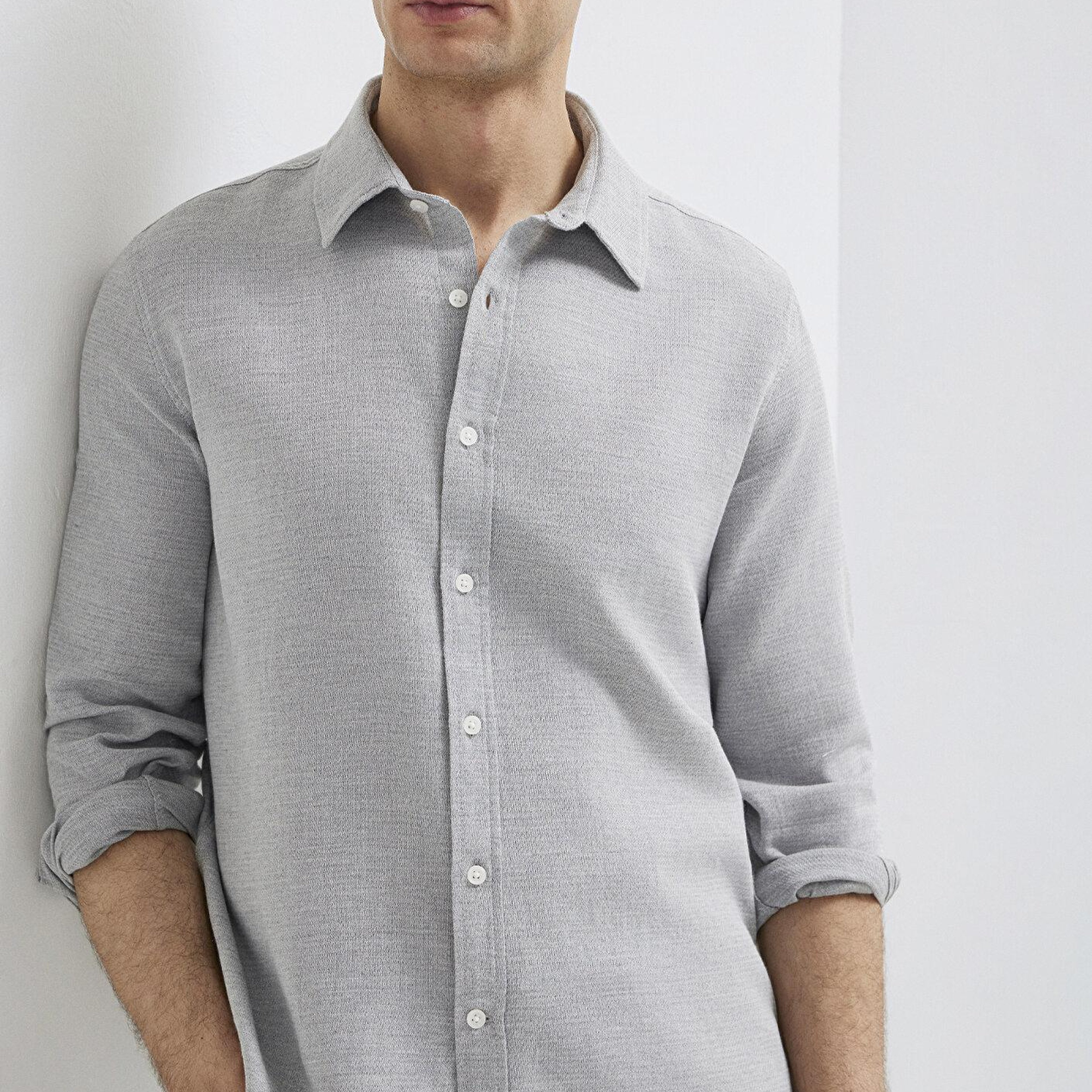 Mavi Gri Gömlek Slim Fit / Dar Kesim 0211913-70074