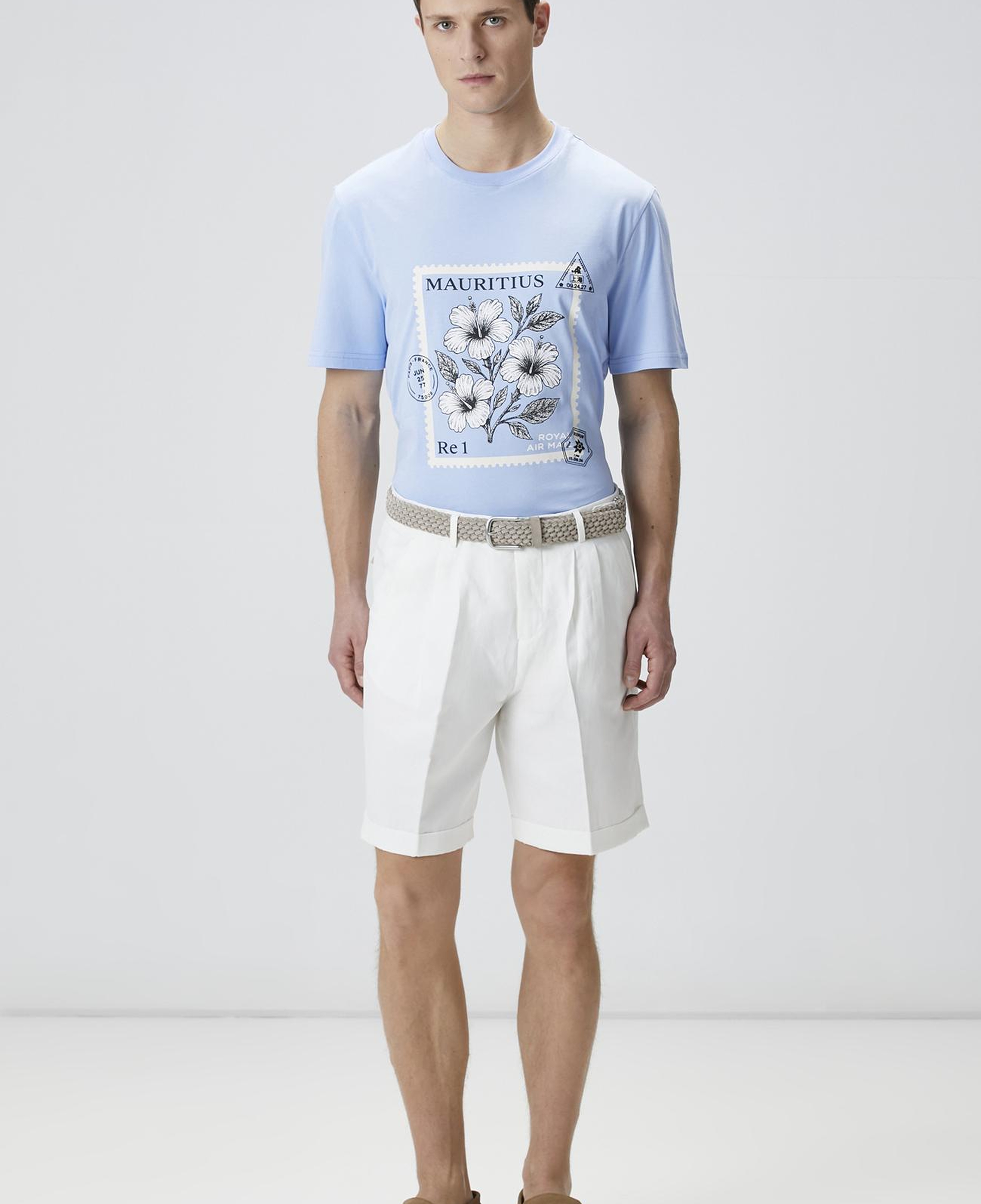 Network Erkek Mavi Baskılı T-shirt