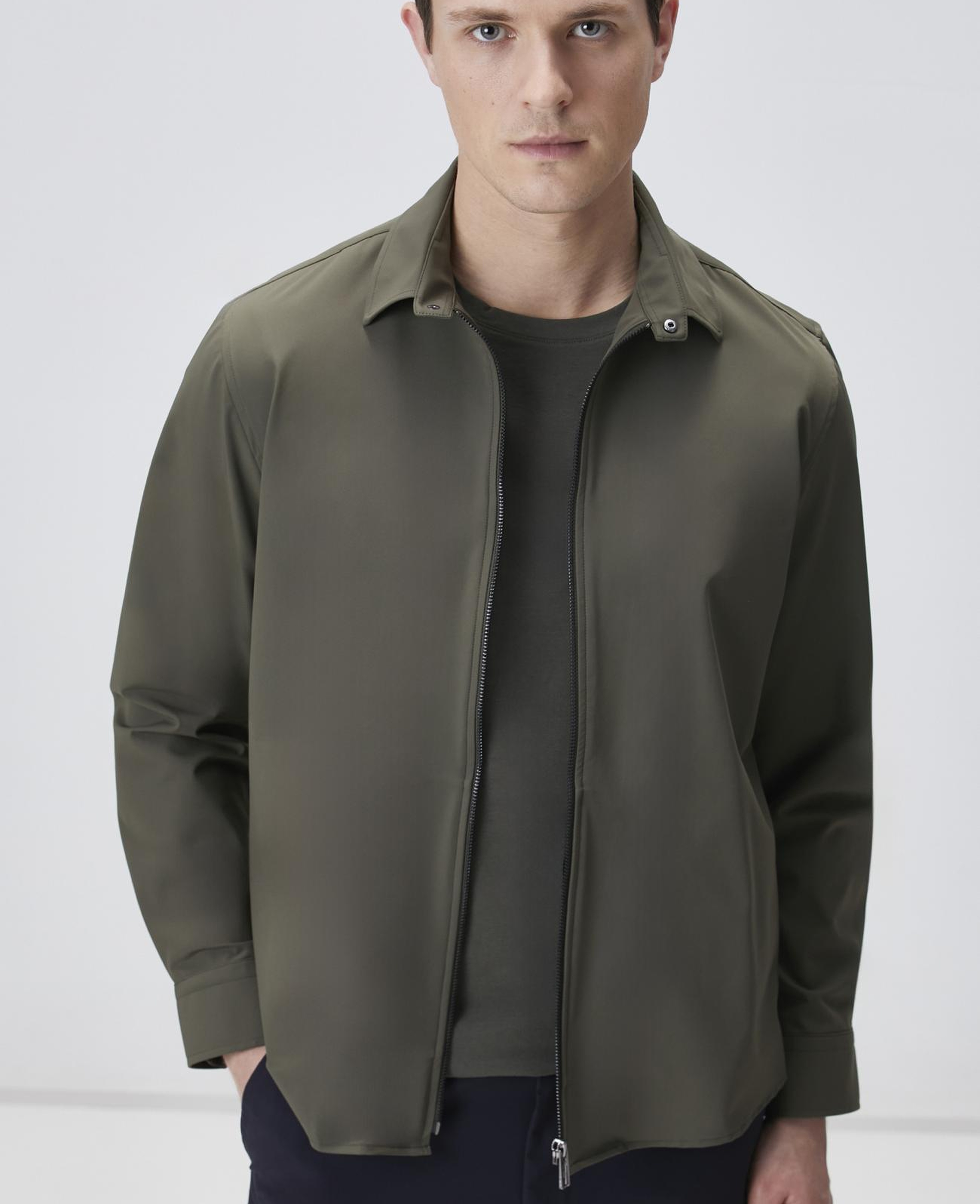 Network Erkek Haki Slim Fit Cep Detaylı Dış Gömlek