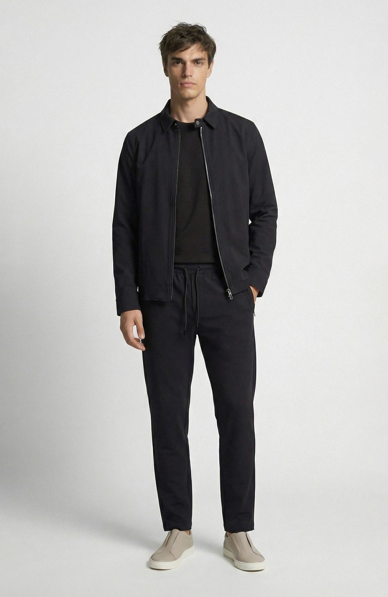Network Erkek Siyah Slim Fit Cep Detaylı Dış Gömlek