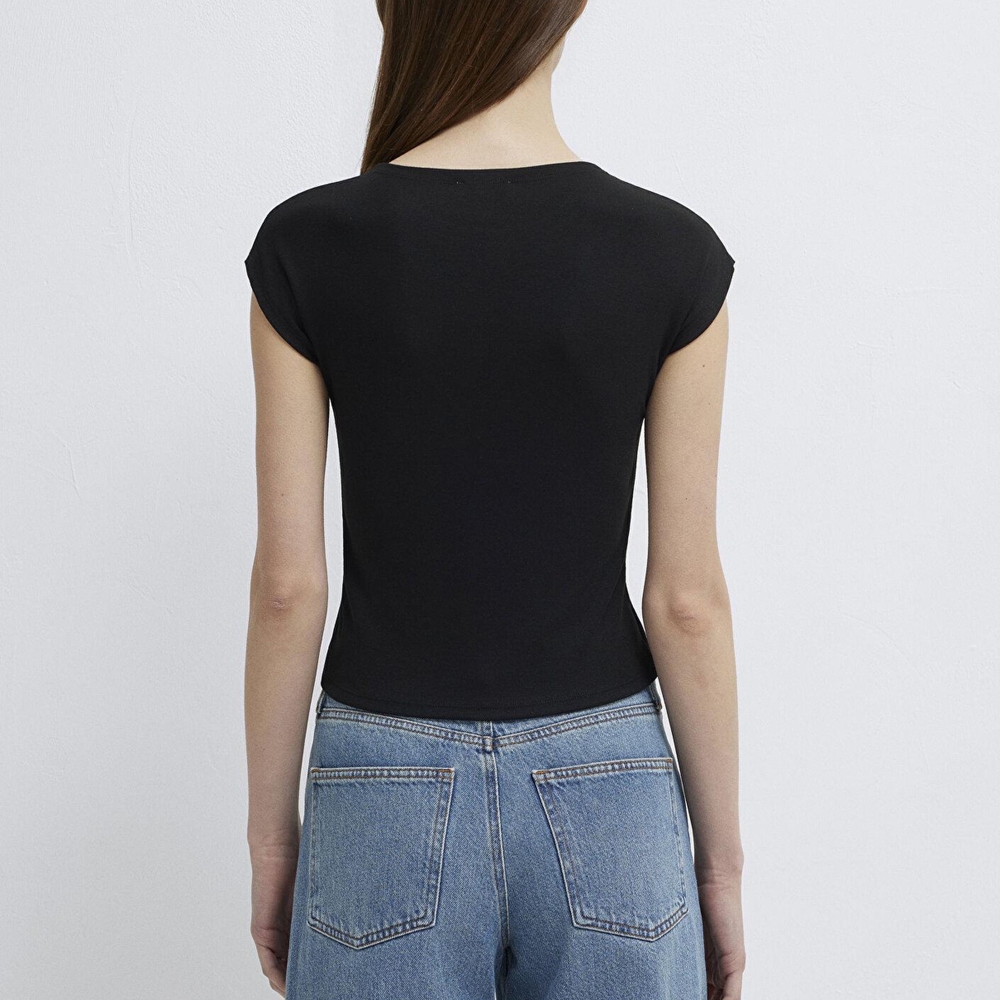 Mavi Siyah Basic Tişört Fitted / Vücuda Oturan Kesim 1613809-900