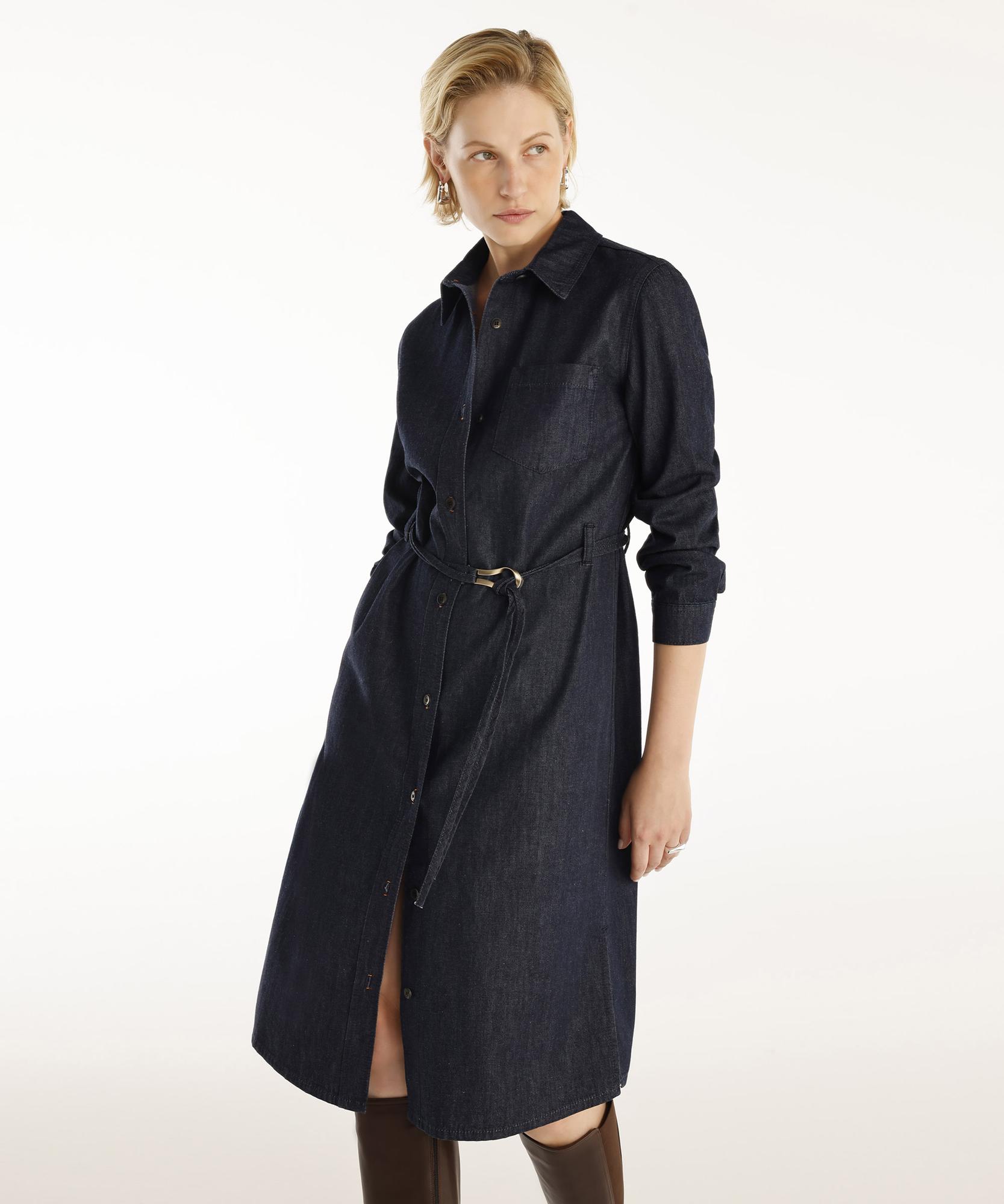 YARGICI Kemer Detaylı Denim Elbise