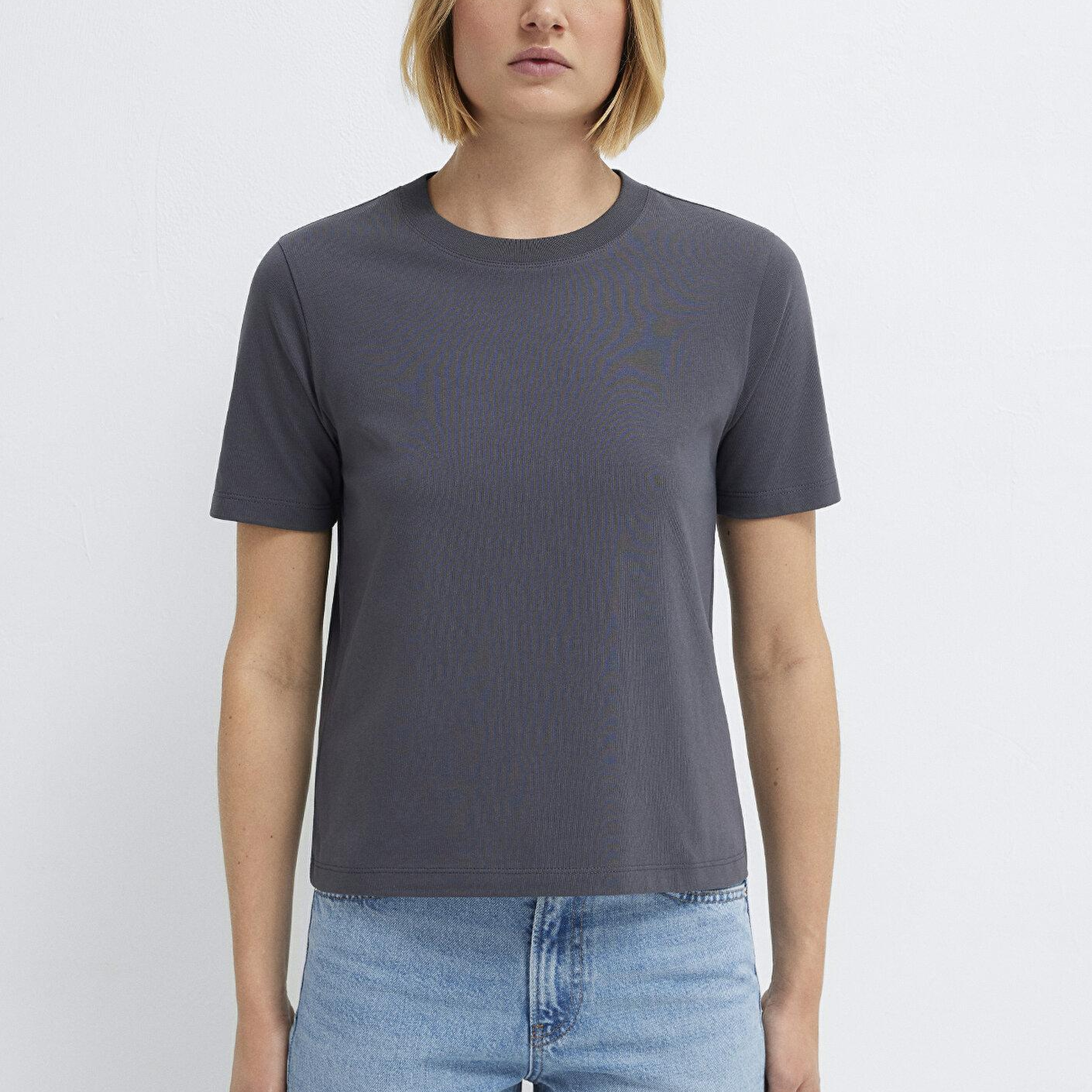 Mavi Gri Basic Tişört Semi Slim Fit / Yarı Dar Kesim 1613895-83620
