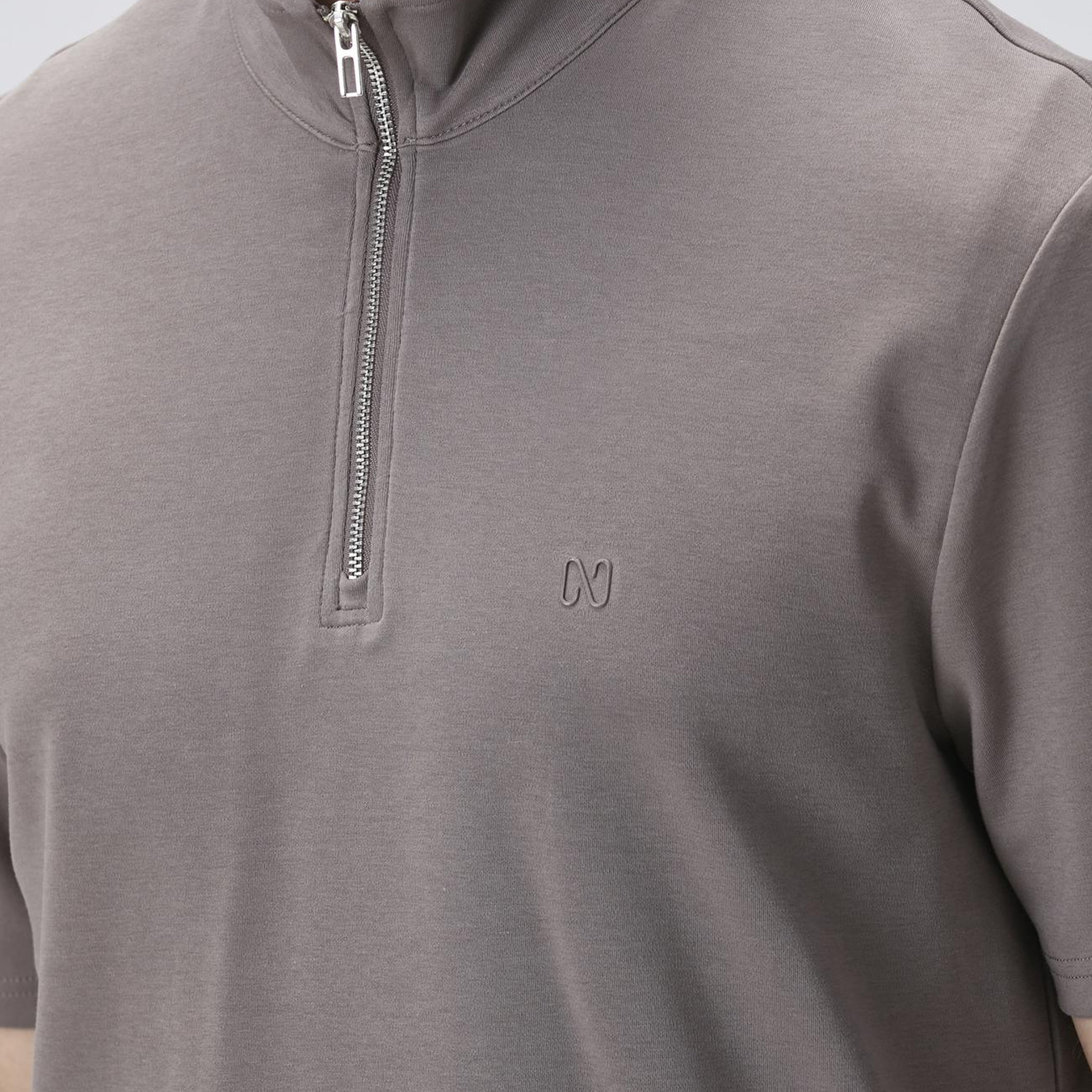 Network Erkek Vizon Dik Yaka Fermuarlı Sweatshirt