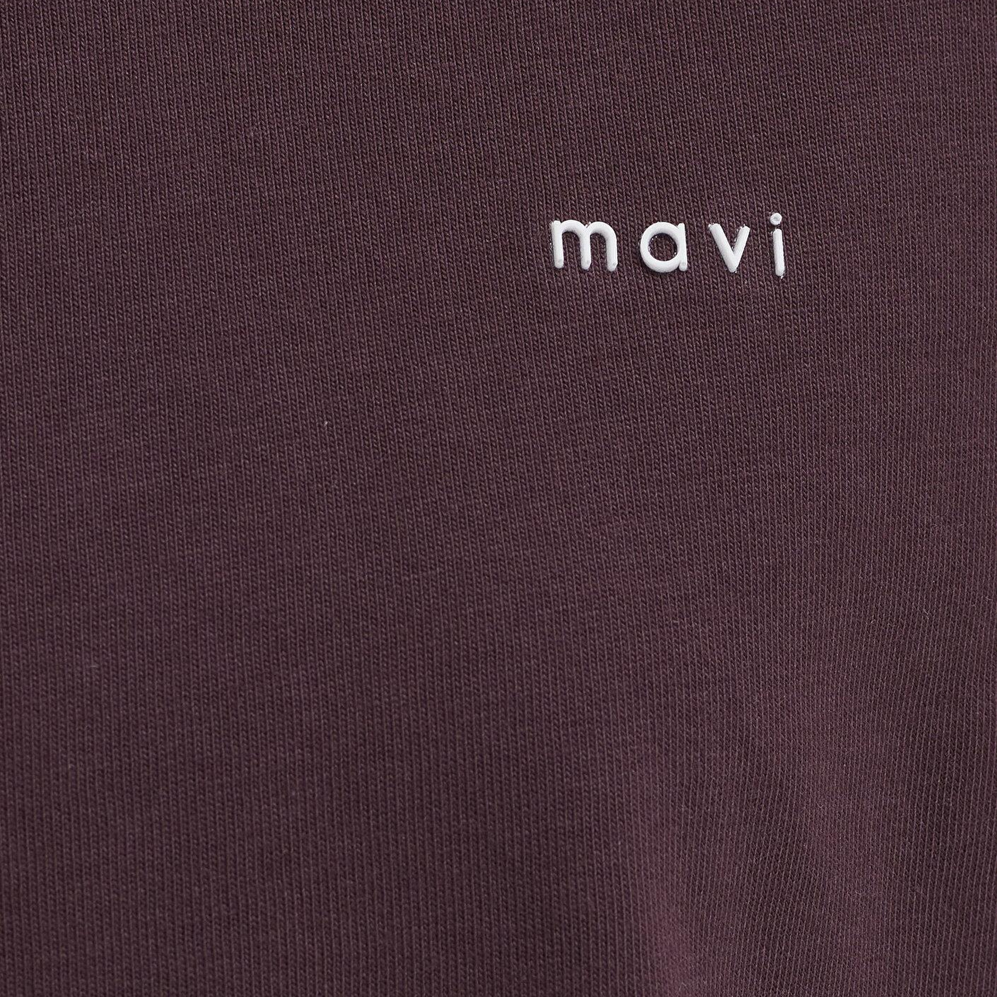 Mavi Mavi Logo Baskılı Bordo Tişört Crop / Kısa Kesim 1613984-70223