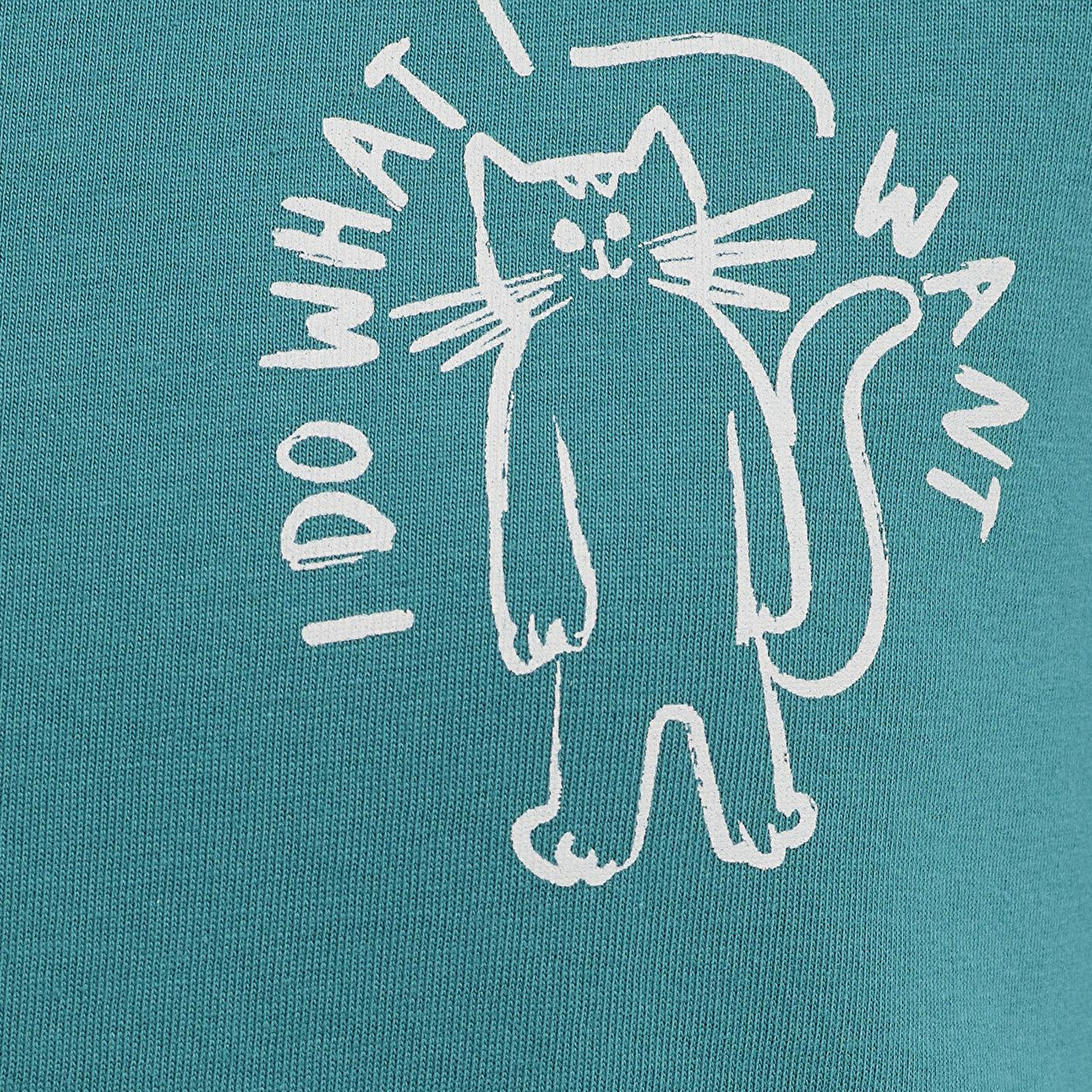 Mavi Kedi Baskılı Yeşil Tişört Semi Slim Fit / Yarı Dar Kesim 1613873-71914