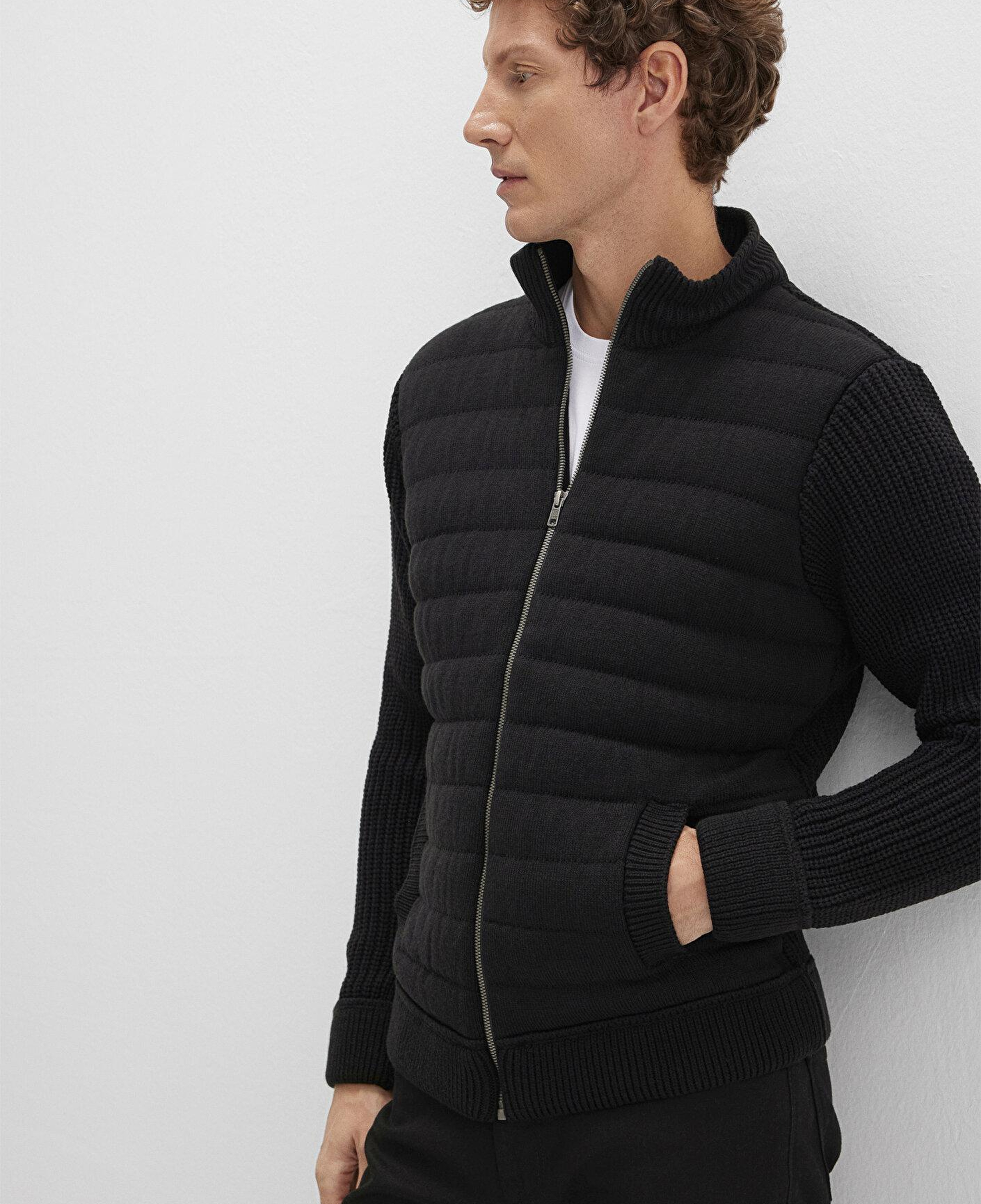 Mavi Fermuarlı Siyah Triko Hırka Slim Fit / Dar Kesim 070697-900