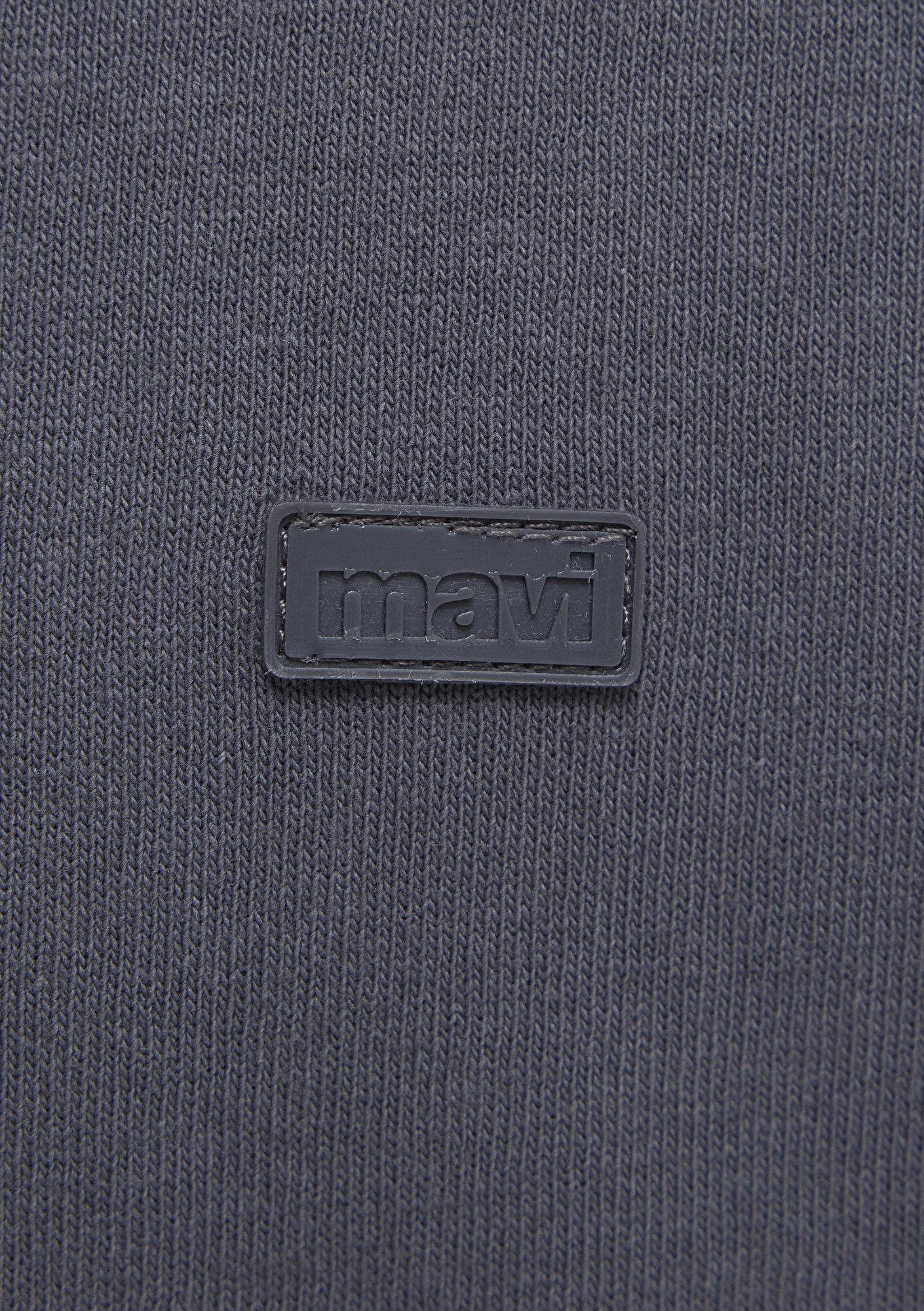 Mavi Silikon Logo Baskılı Antrasit Basic Tişört Oversize / Geniş Kesim 0613188-80955