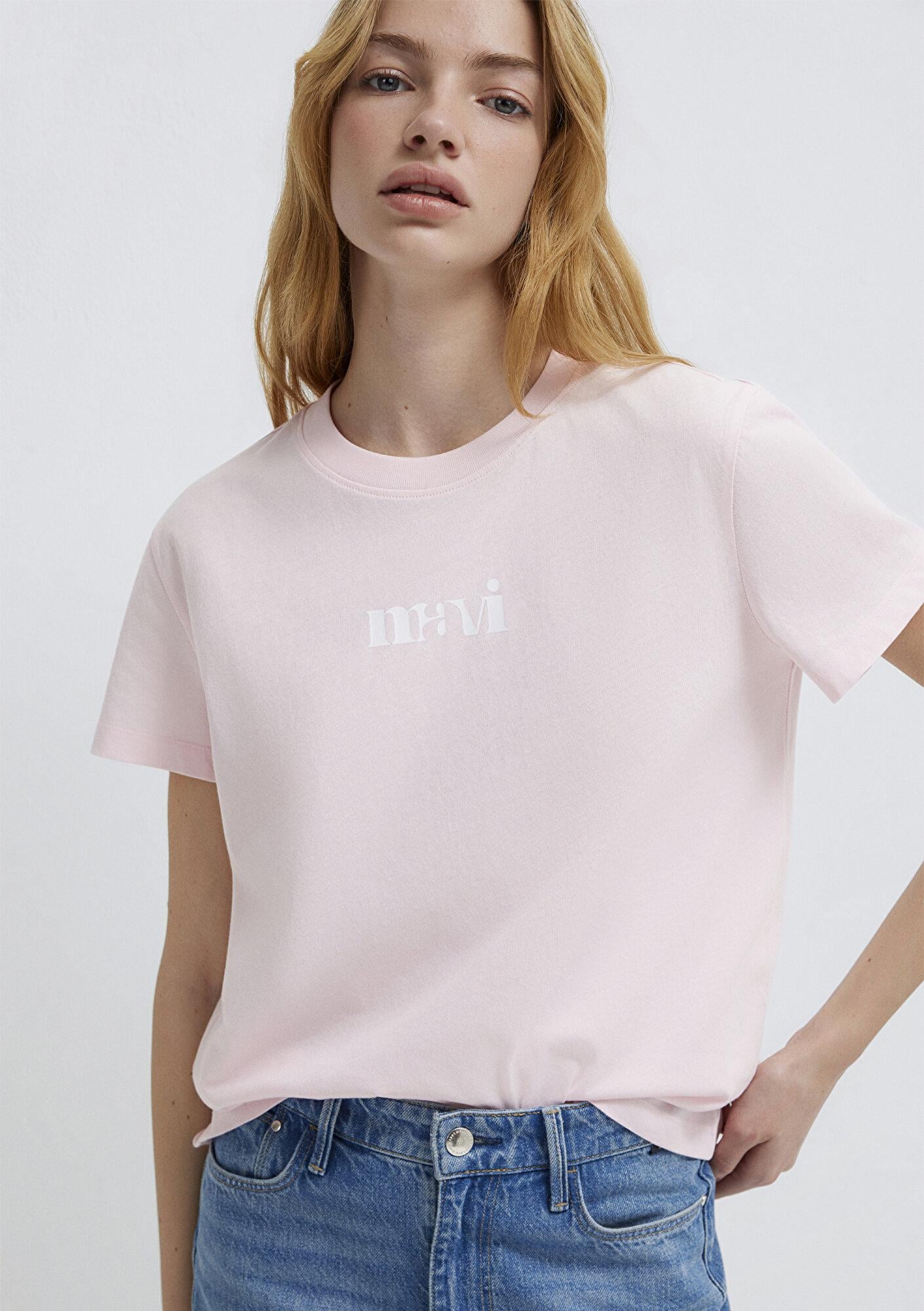 Mavi Mavi Logo Baskılı Pembe Tişört Regular Fit / Normal Kesim 1612241-89200
