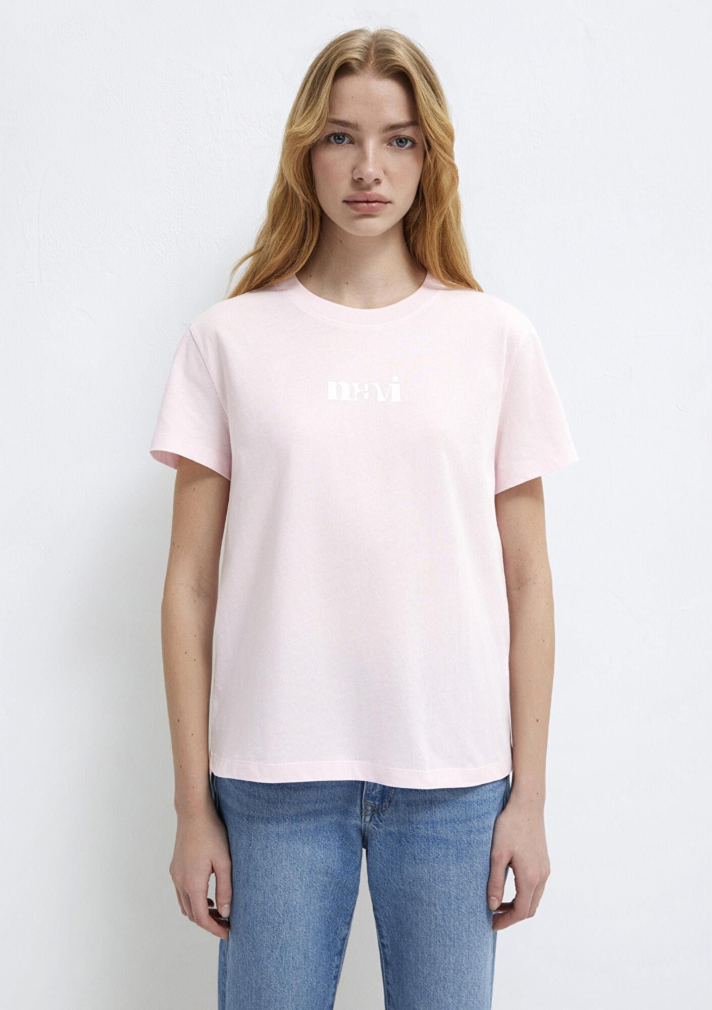 Mavi Mavi Logo Baskılı Pembe Tişört Regular Fit / Normal Kesim 1612241-89200
