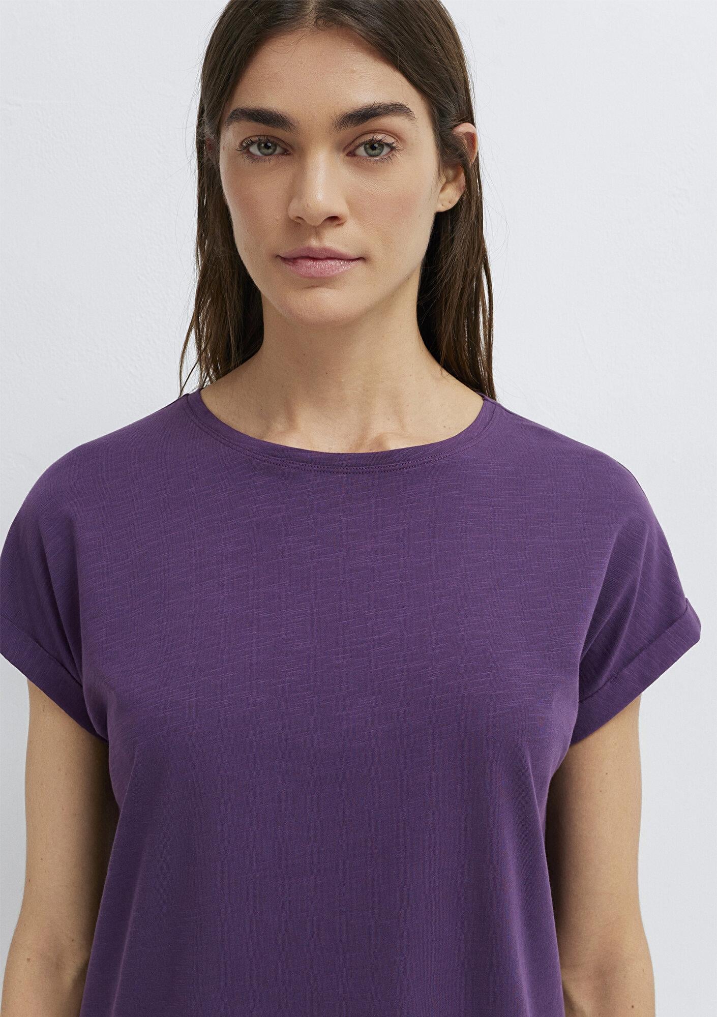 Mavi Bisiklet Yaka Mor Basic Tişört Regular Fit / Normal Kesim 1614177-70666