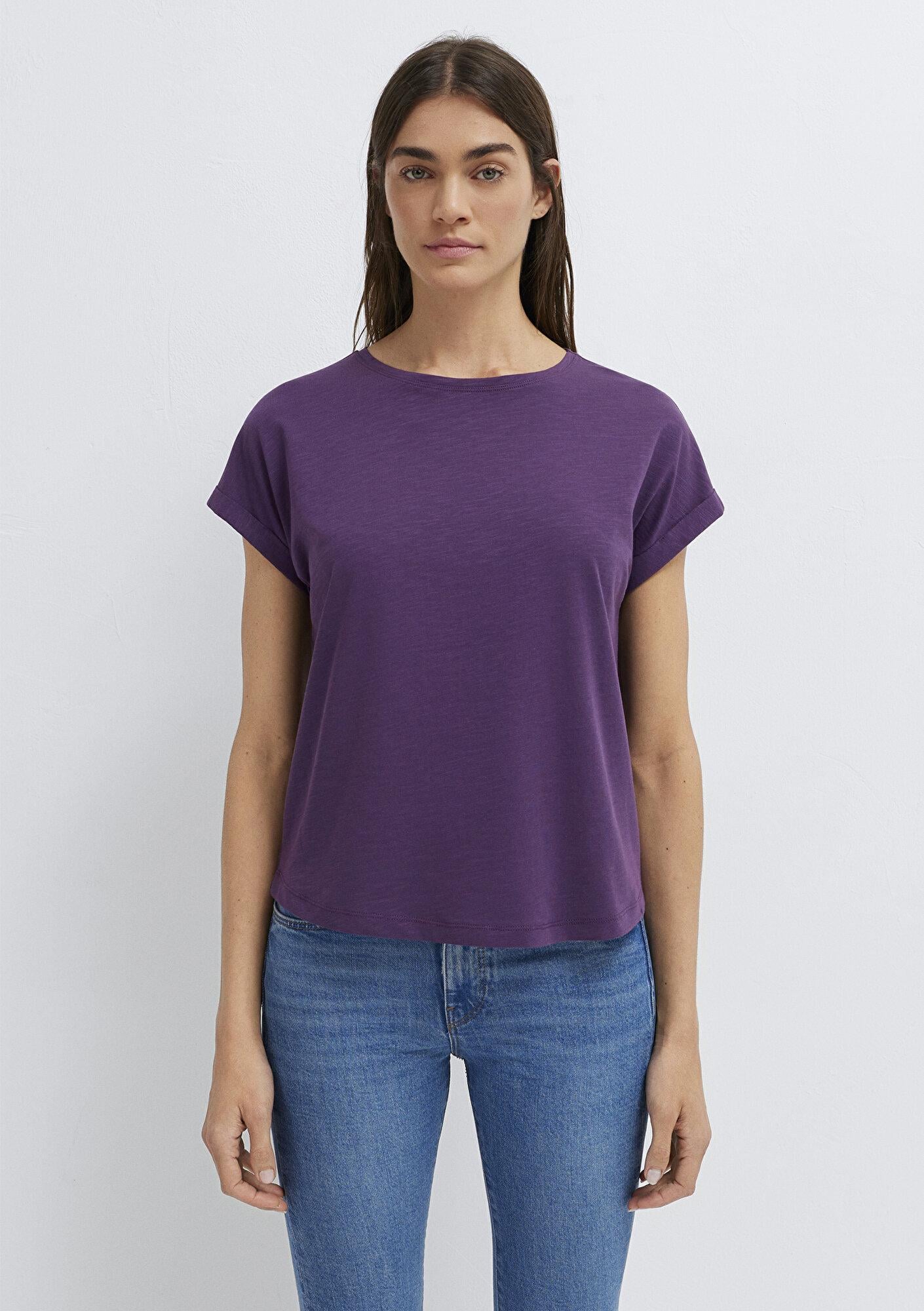 Mavi Bisiklet Yaka Mor Basic Tişört Regular Fit / Normal Kesim 1614177-70666