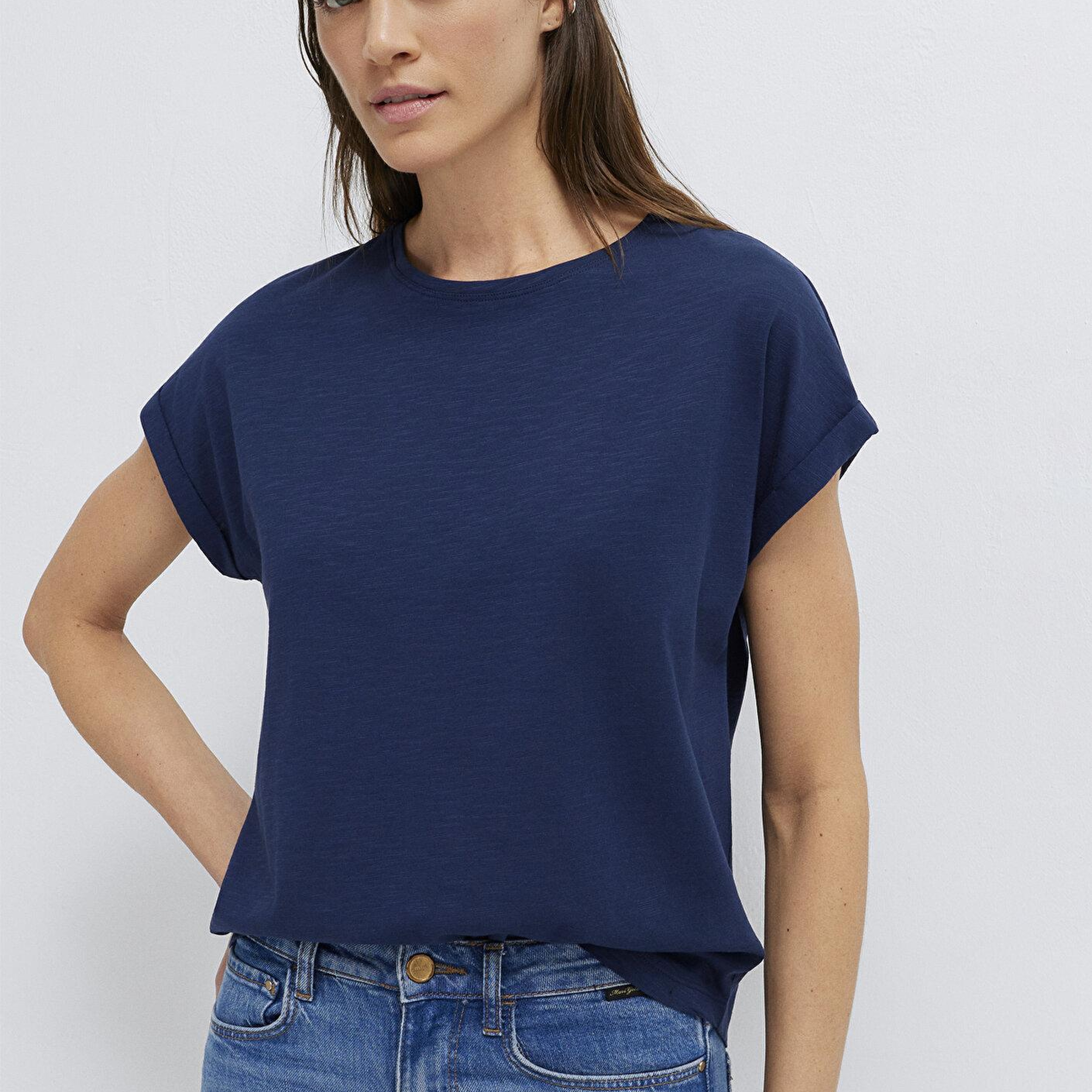 Mavi Bisiklet Yaka Lacivert Basic Tişört Regular Fit / Normal Kesim 1614177-70497