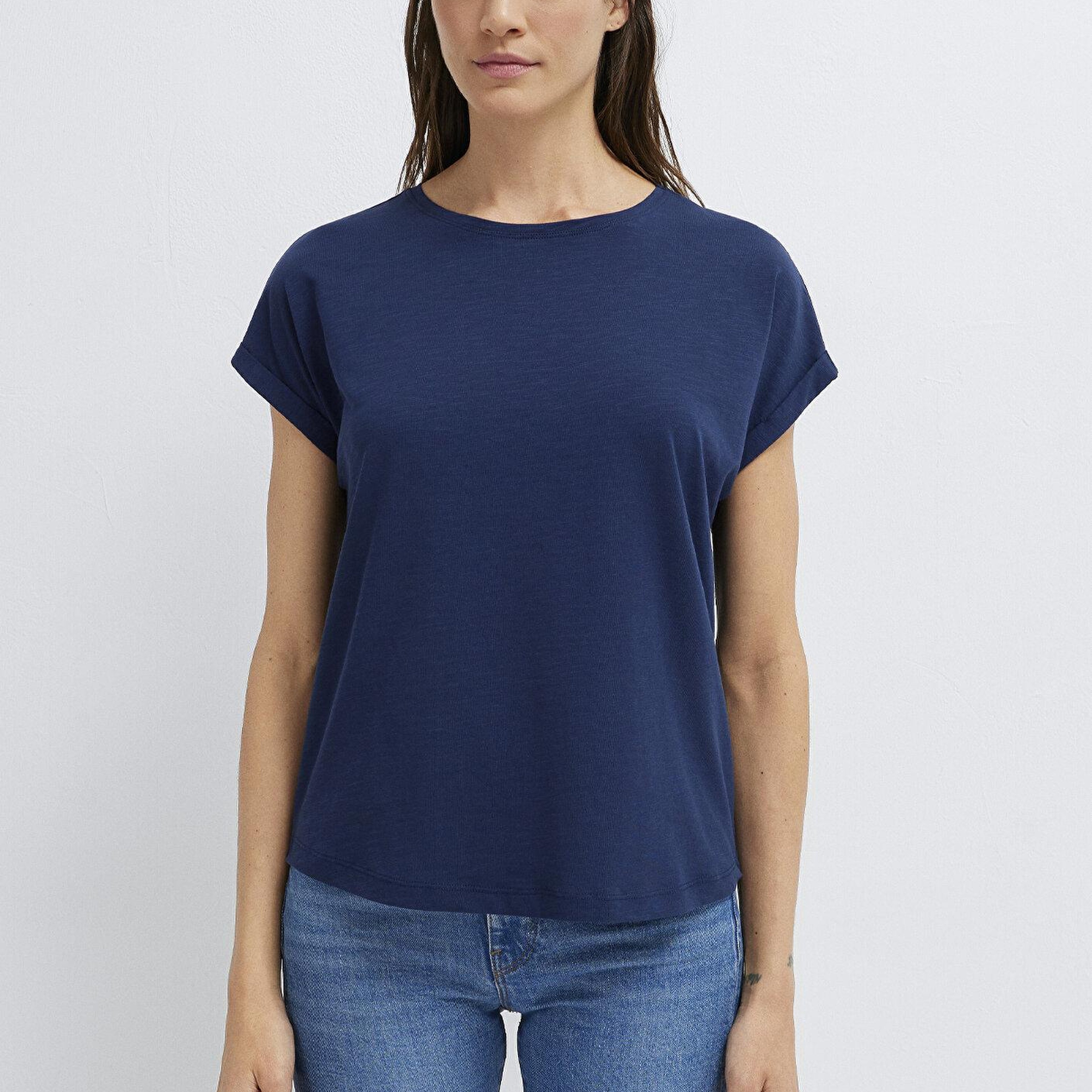 Mavi Bisiklet Yaka Lacivert Basic Tişört Regular Fit / Normal Kesim 1614177-70497
