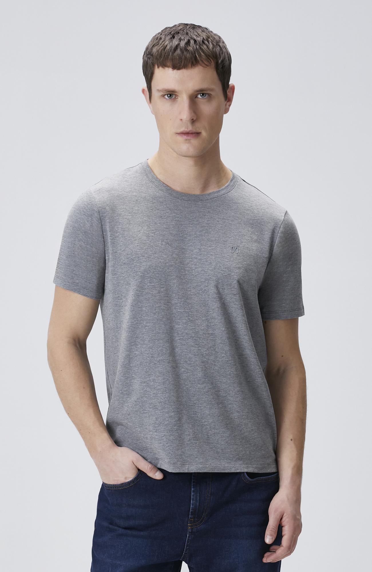 Network Erkek Gri Melanj Basic T-shirt