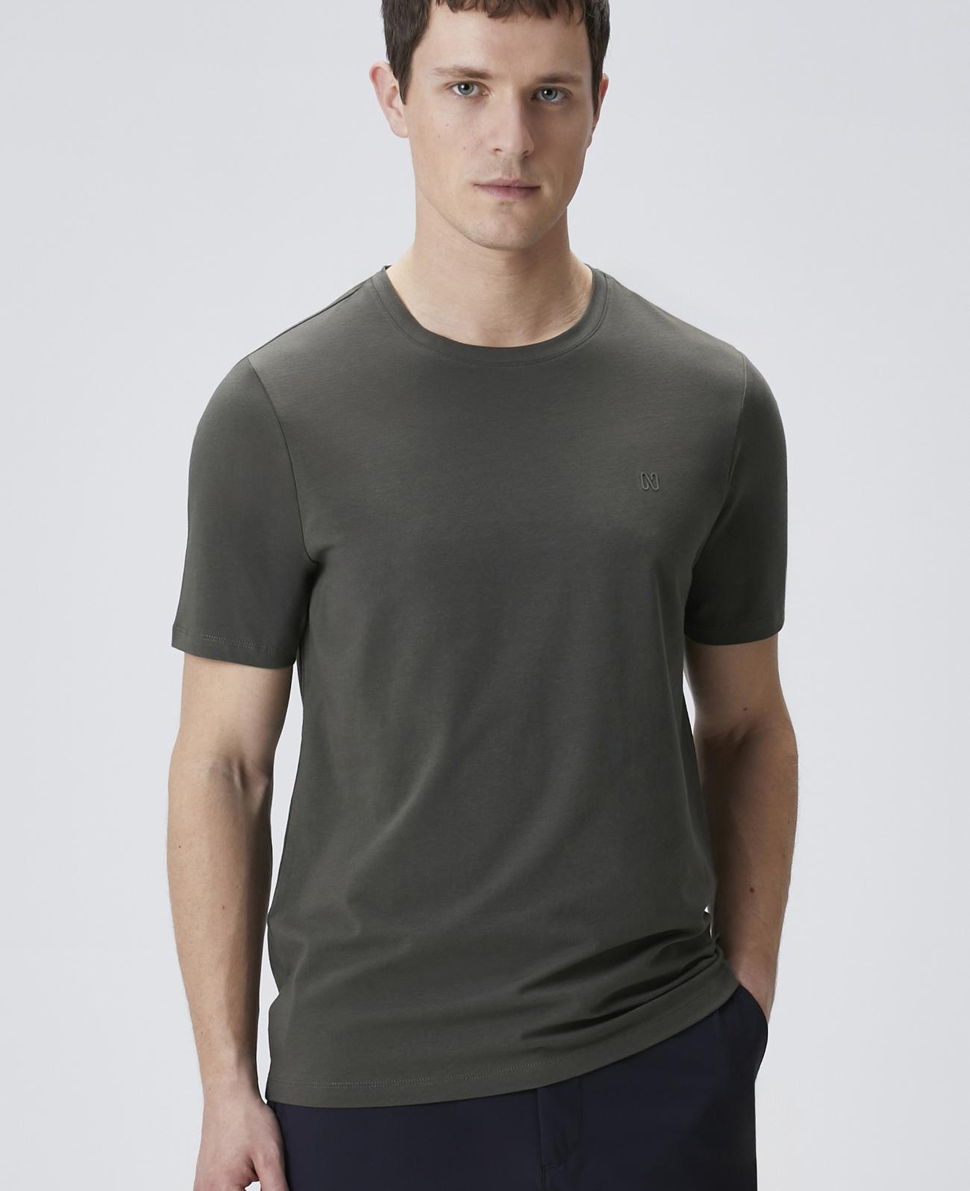 Network Erkek Haki Basic T-shirt