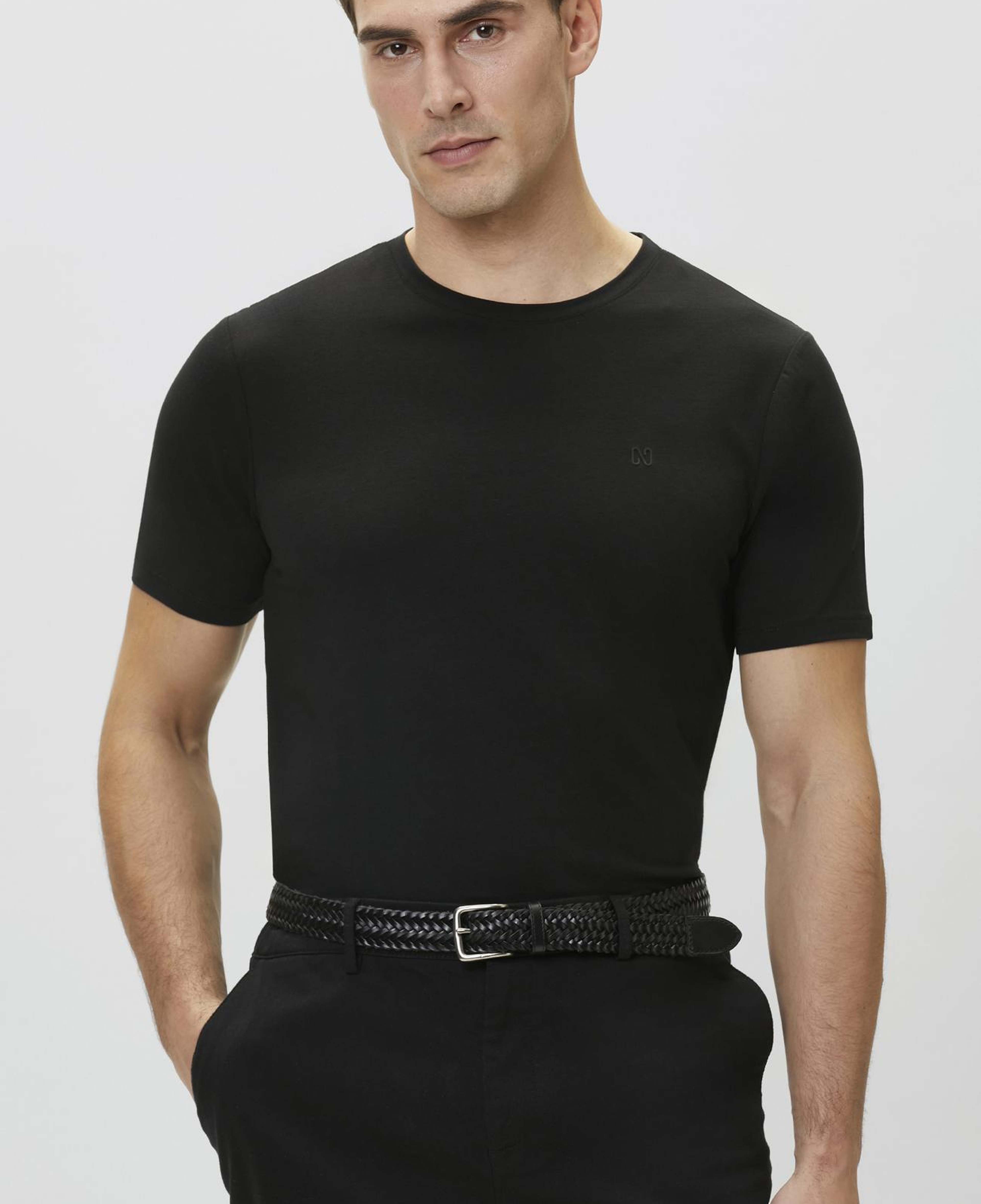 Network Erkek Siyah Basic T-shirt