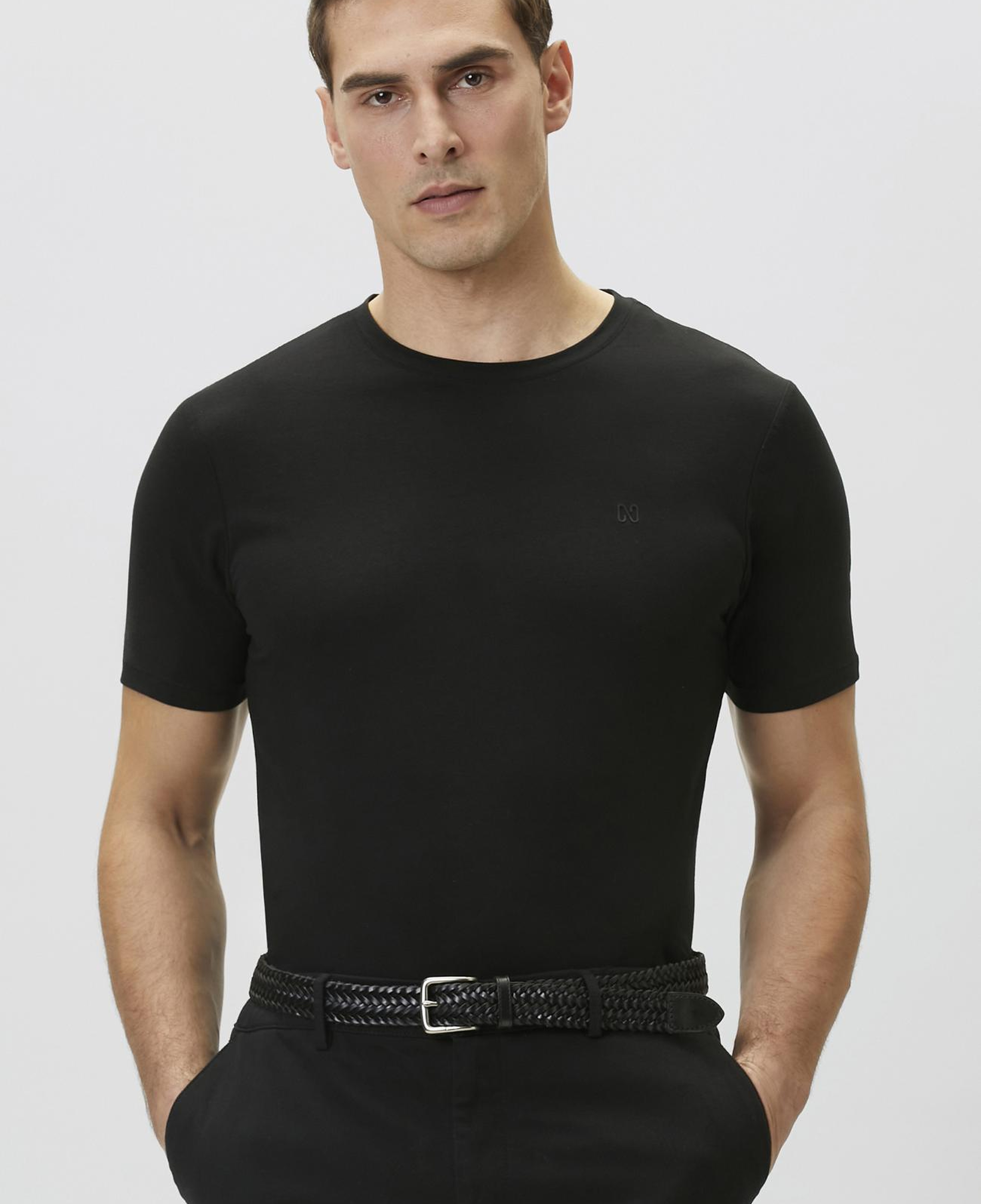 Network Erkek Siyah Basic T-shirt