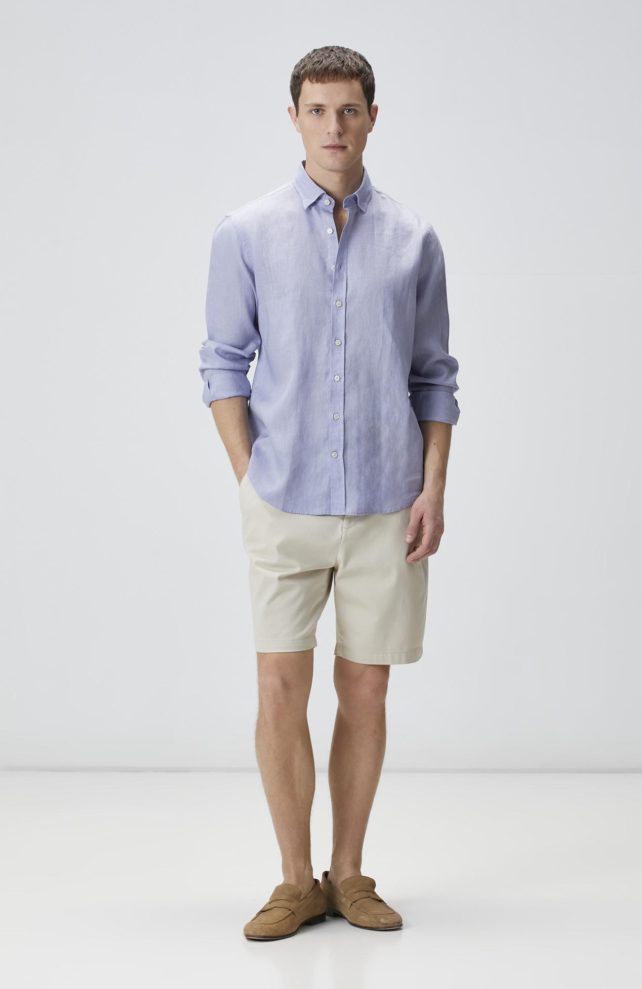 Network Erkek Slim Fit Taş Parça Boya Diyagonal Chino Şort