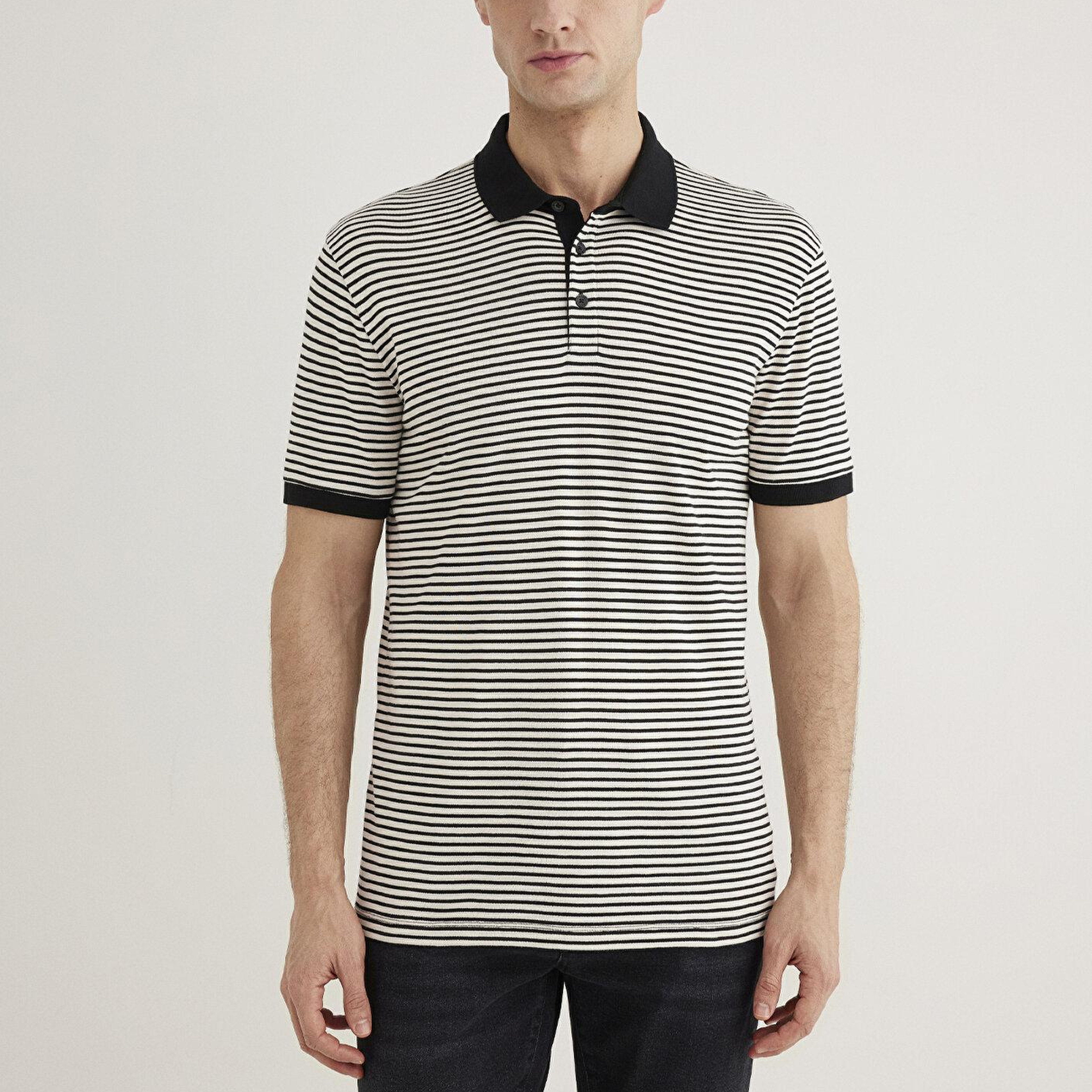 Mavi Mavi Black Çizgili Polo Tişört Slim Fit / Dar Kesim 0611843-70055